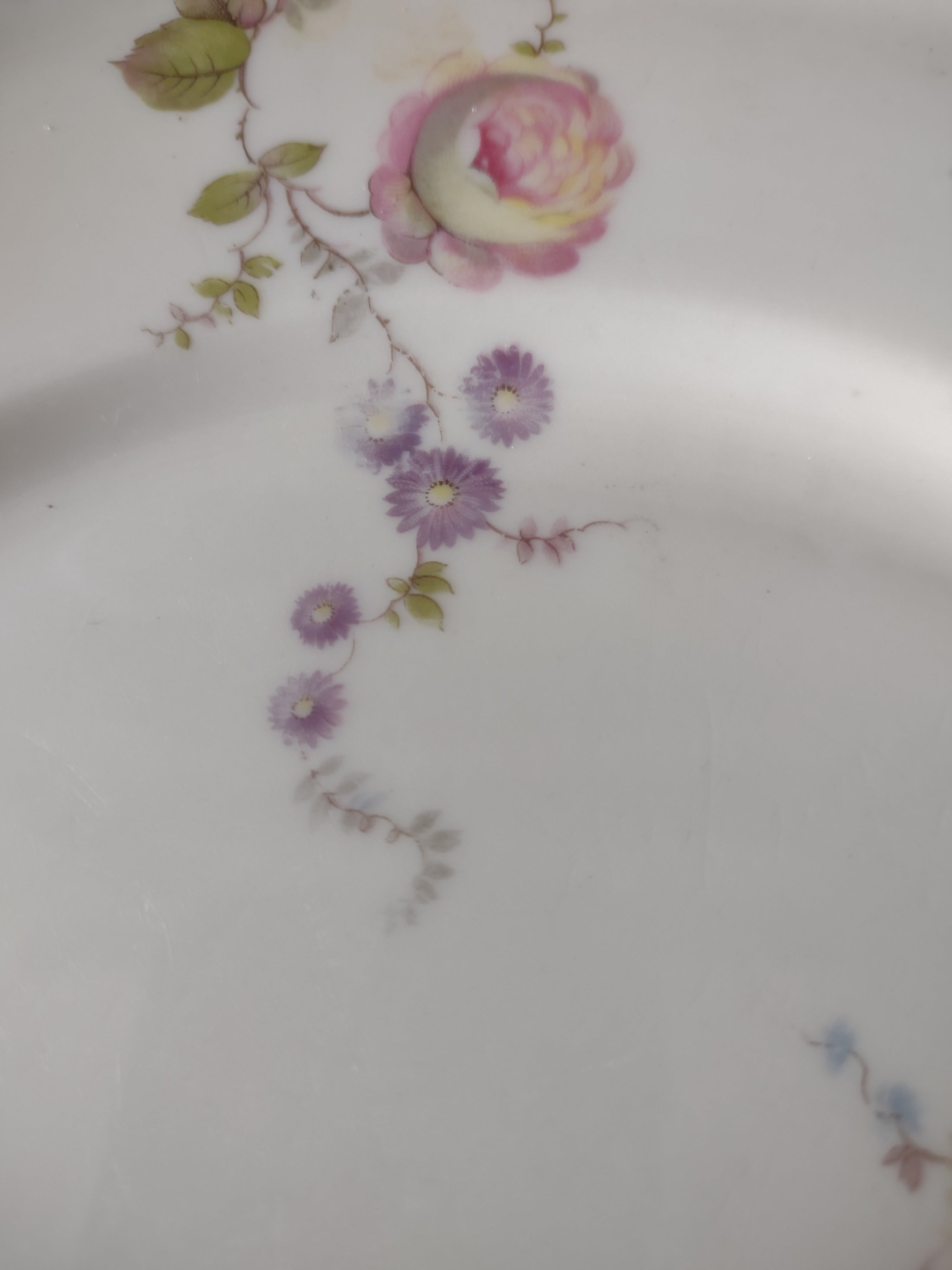 Vintage Castleton China Sunnyvale Dinner Plates Pink Blue Floral Set of 2 [6754]
