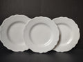 Vintage Grindley England Ironstone Marquis Off-White Scalloped Plate x3 [6758]