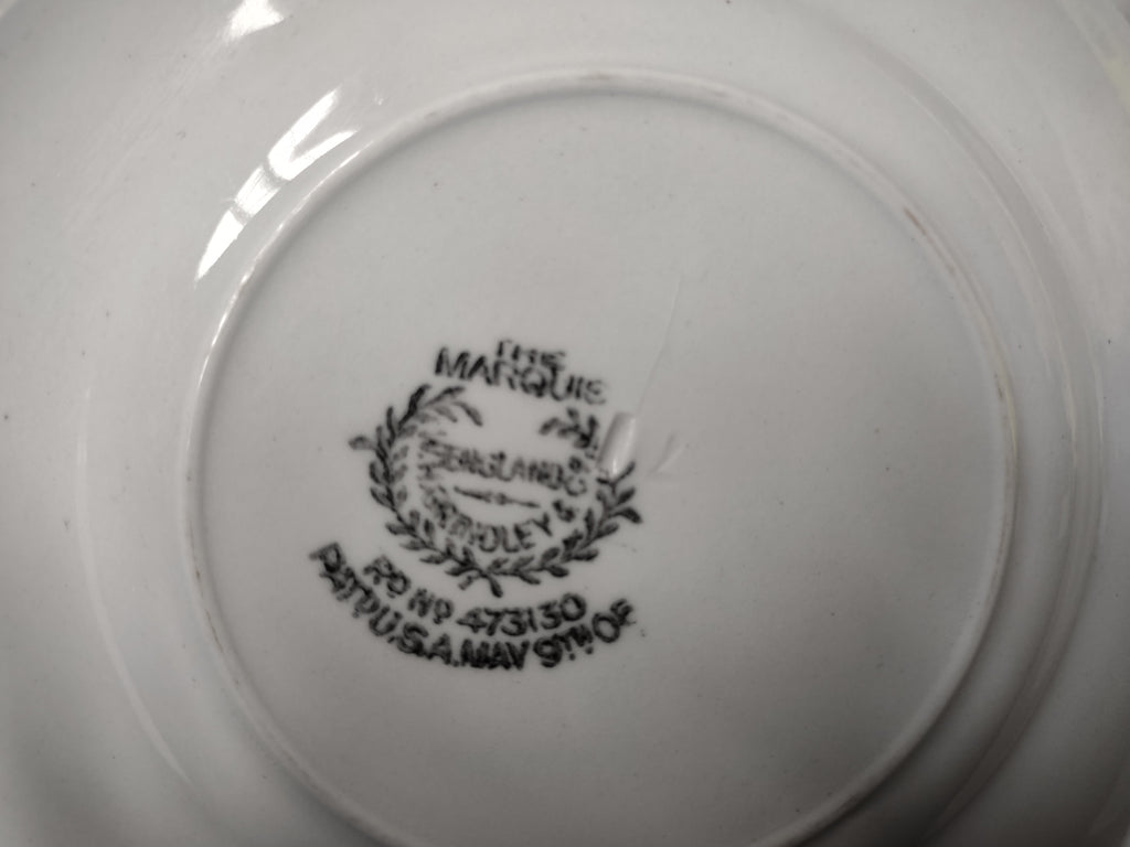 Vintage Grindley England Ironstone Marquis Off-White Scalloped Plate x3 [6758]