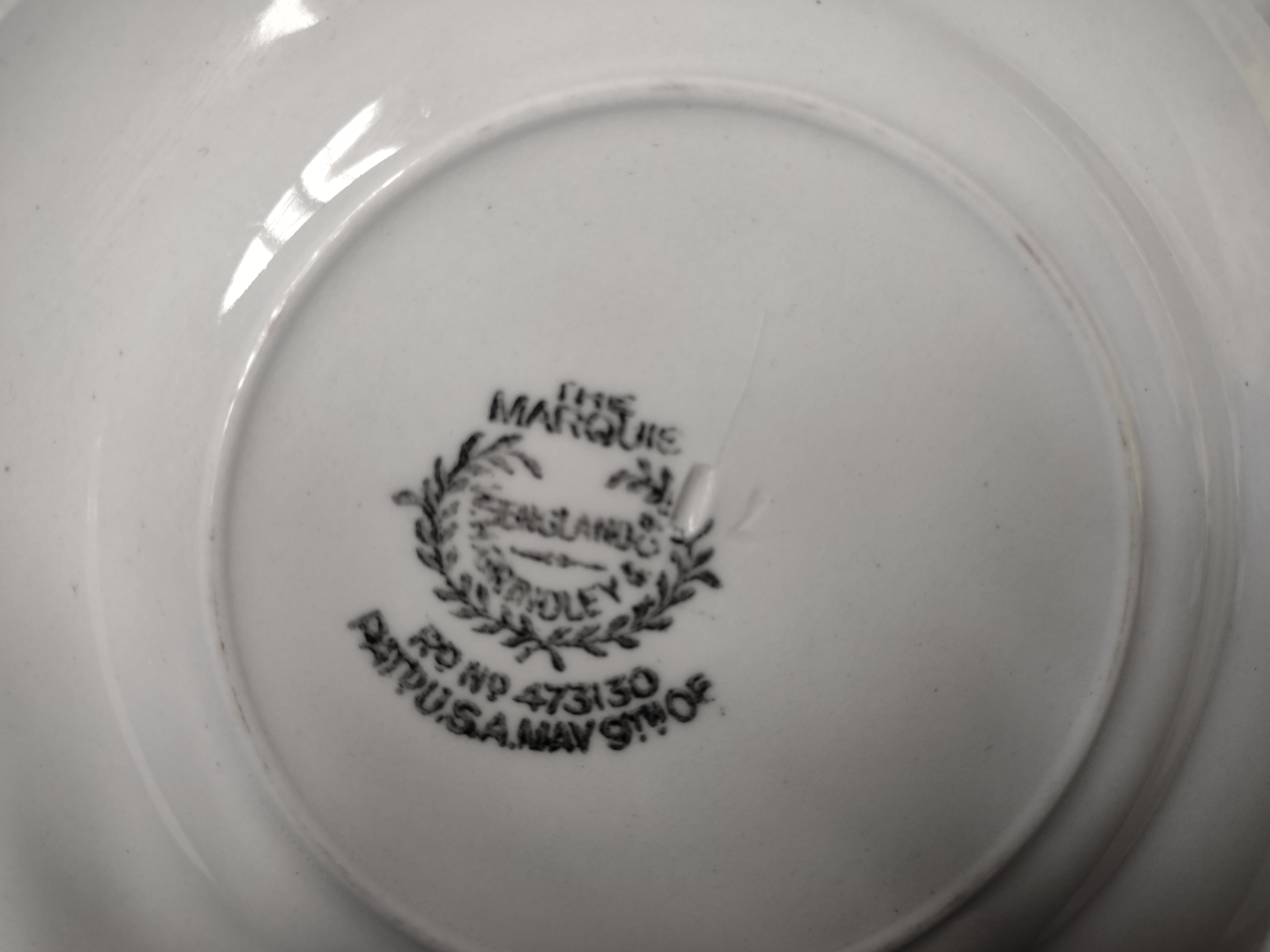 Vintage Grindley England Ironstone Marquis Off-White Scalloped Plate x3 [6758]