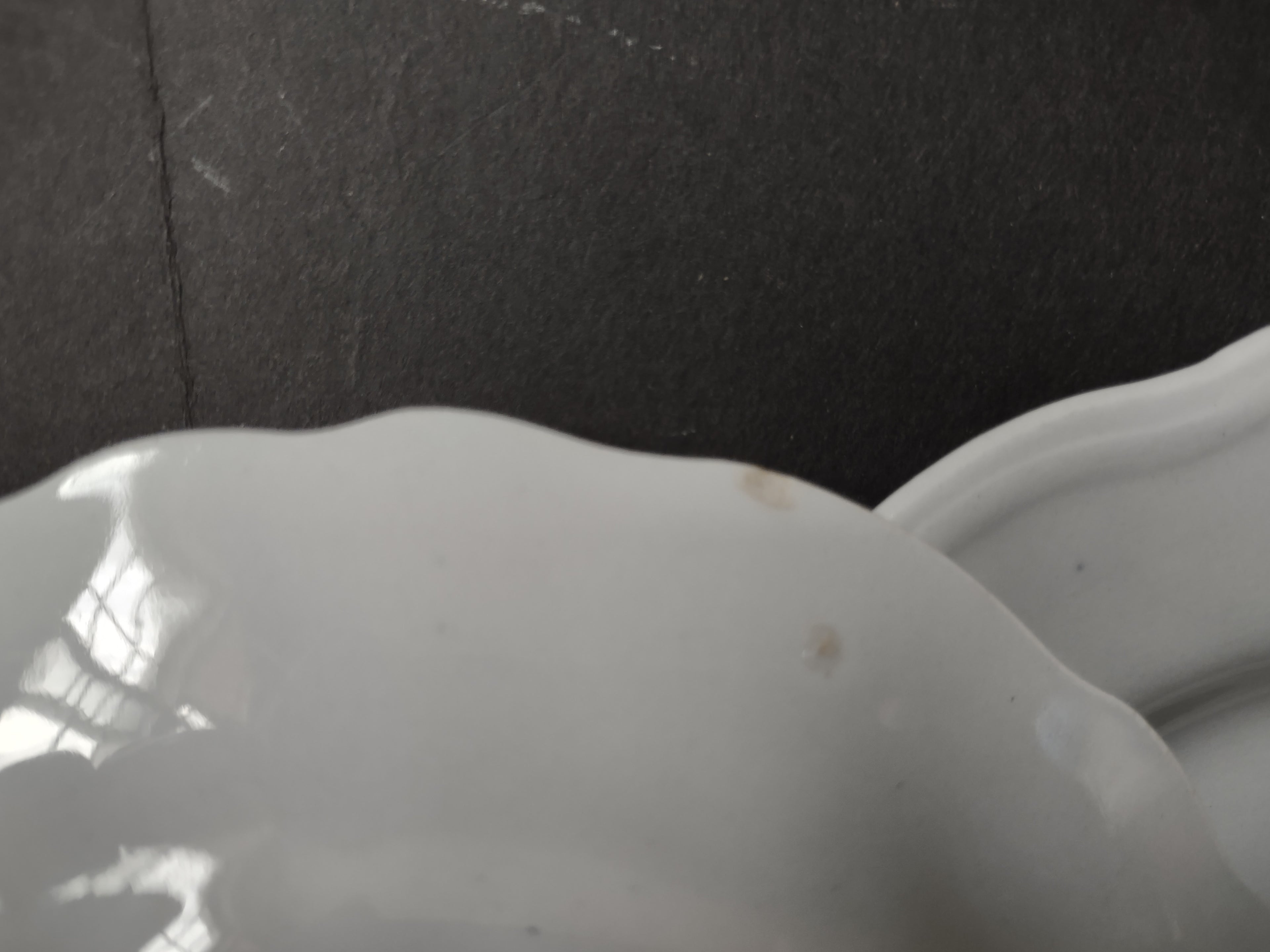 Vintage Grindley England Ironstone Marquis Off-White Scalloped Plate x3 [6758]