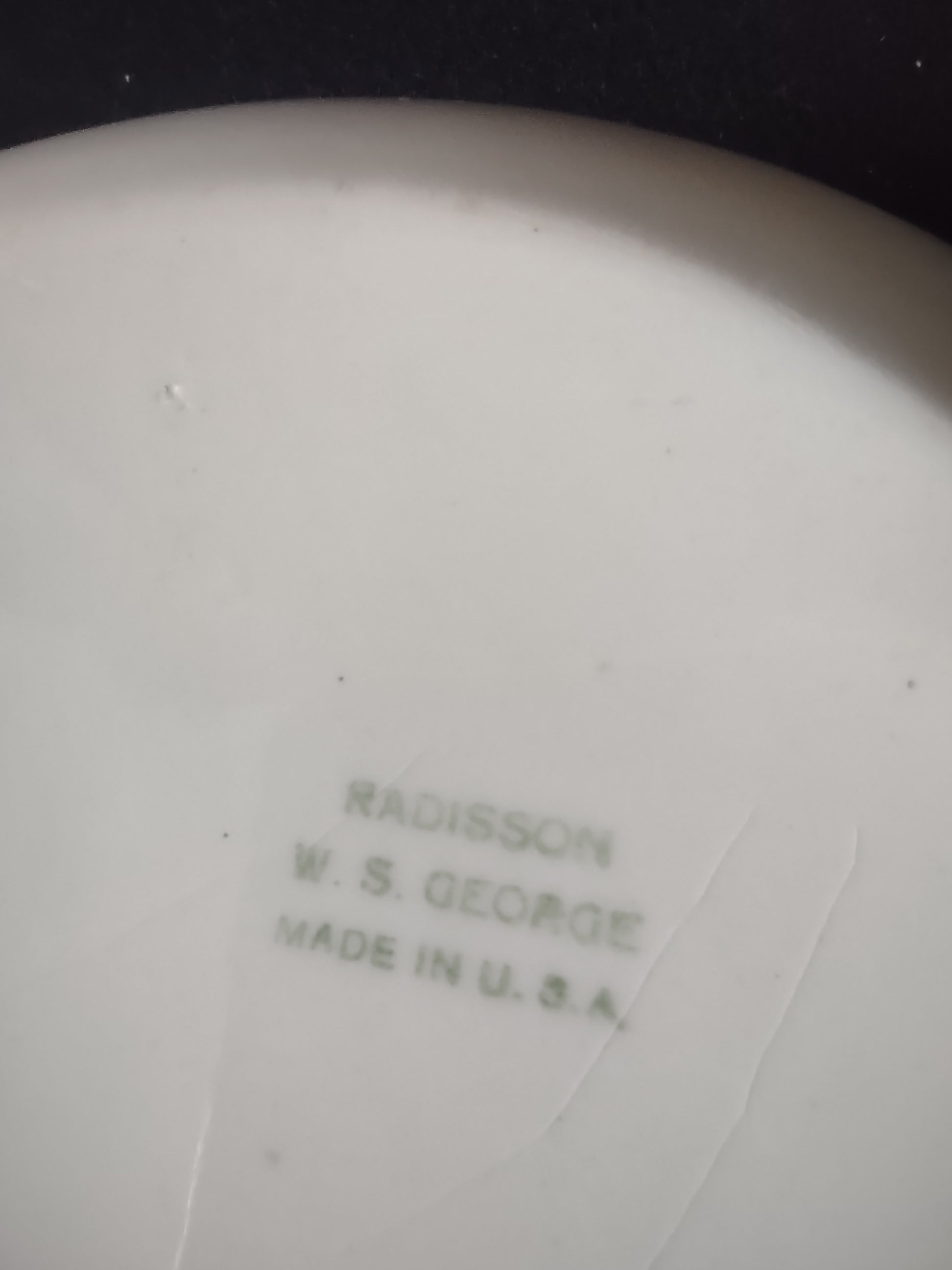 Vintage W.S. George Radisson Floral Pink Rose Gold Trim Oval Serving Bowl [6756]