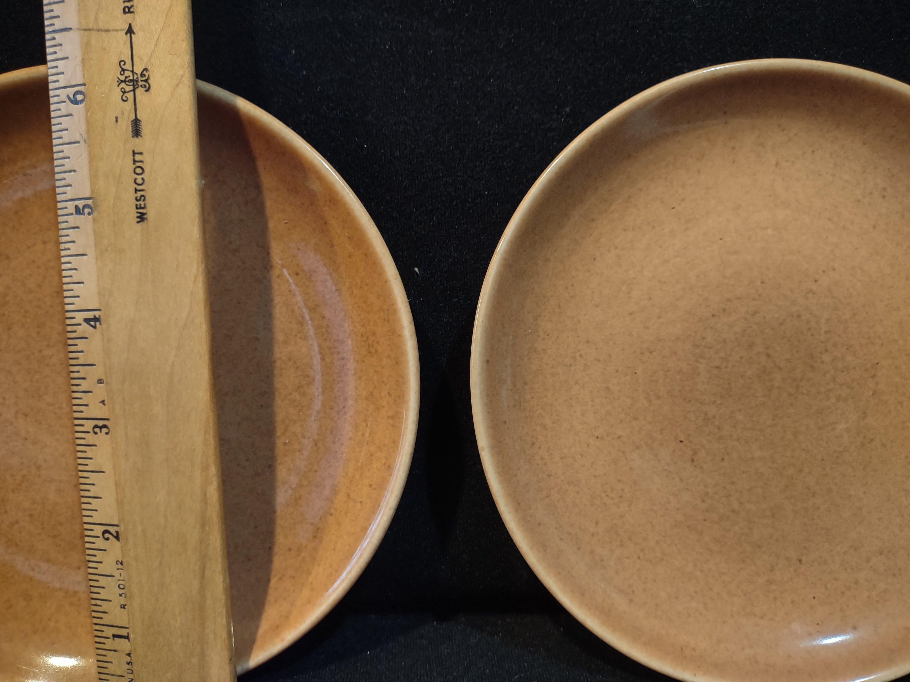 Vintage Iroquois Casual China Russel Wright Nutmeg 6" Plates Set/2 [6774]