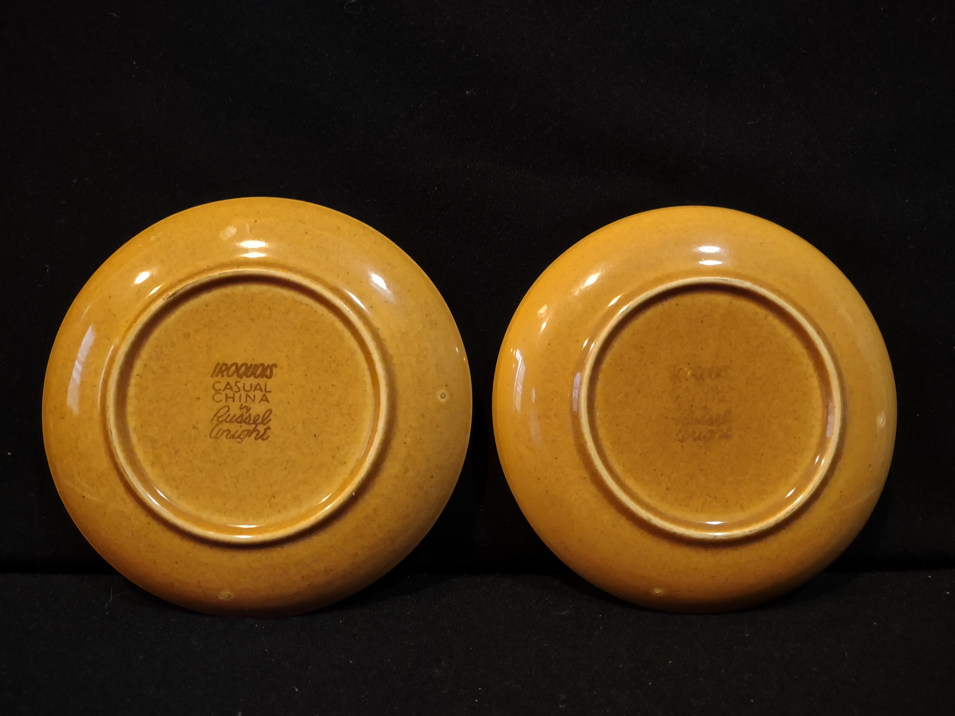 Vintage Iroquois Casual China Russel Wright Nutmeg 6" Plates Set/2 [6774]