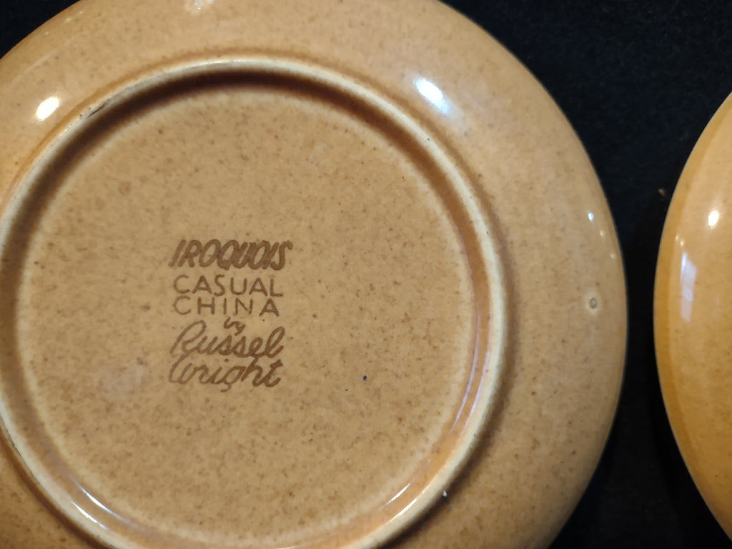 Vintage Iroquois Casual China Russel Wright Nutmeg 6" Plates Set/2 [6774]