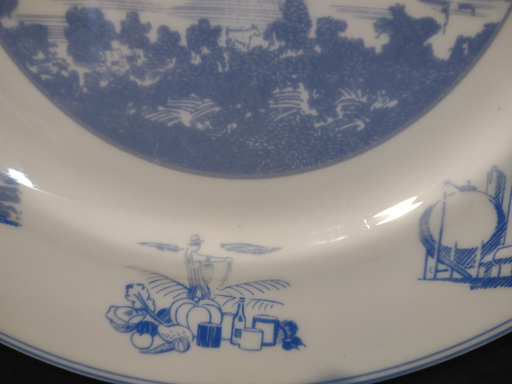 Vintage Joseph Horne Co Centennial Pittsburgh Plate Blue & White [6773]