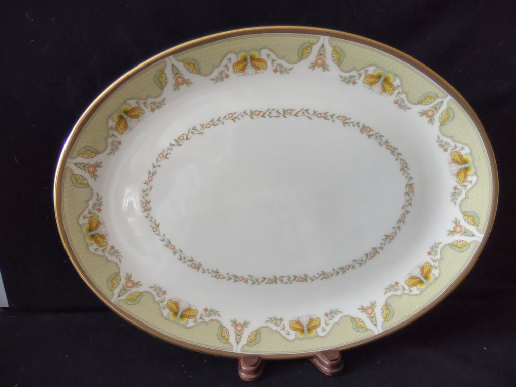 Vintage Gorham Fine China Oval Serving Platter Butterfly Floral [6783]