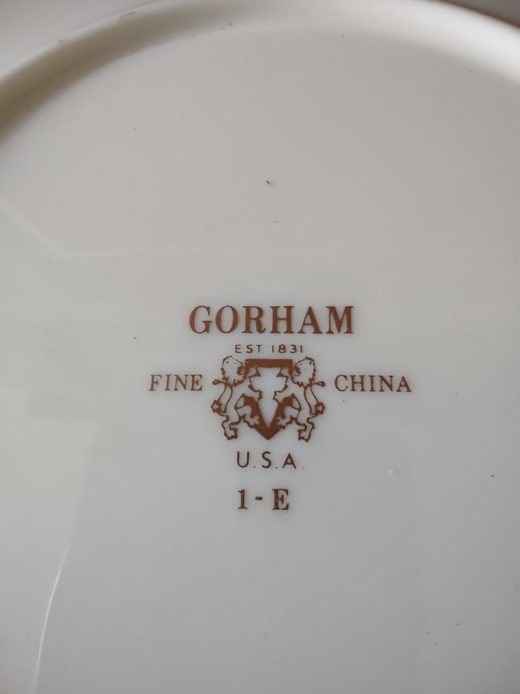 Vintage Gorham Fine China Butterfly Honeycomb Yellow Gold Salad Plate [6784]