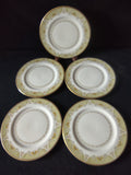Vintage Gorham Fine China USA Set/5 Bread Butter Plates Yellow Floral [6786]