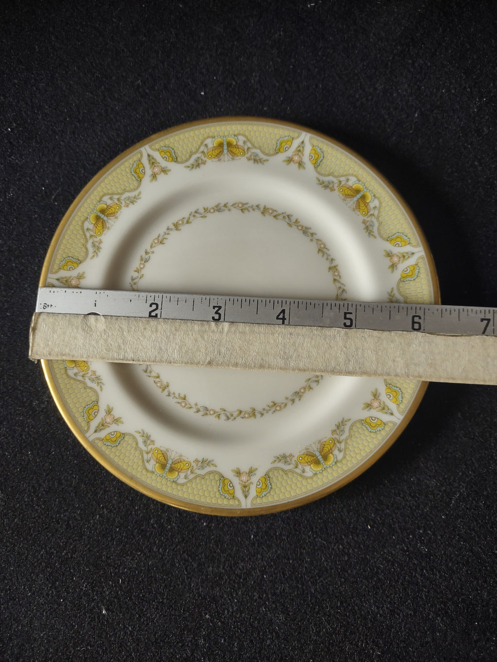 Vintage Gorham Fine China USA Set/5 Bread Butter Plates Yellow Floral [6786]