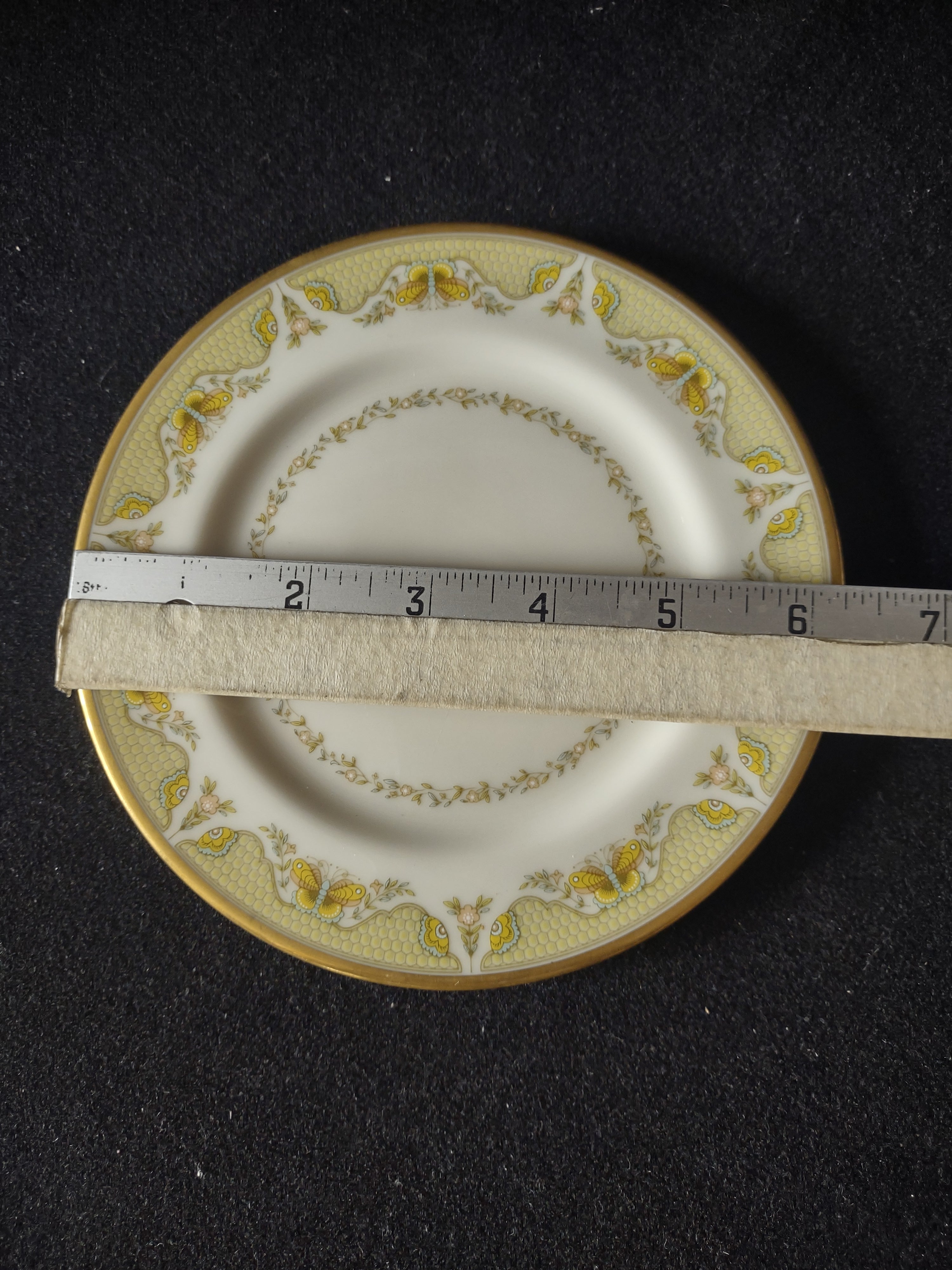 Vintage Gorham Fine China USA Set/5 Bread Butter Plates Yellow Floral [6786]