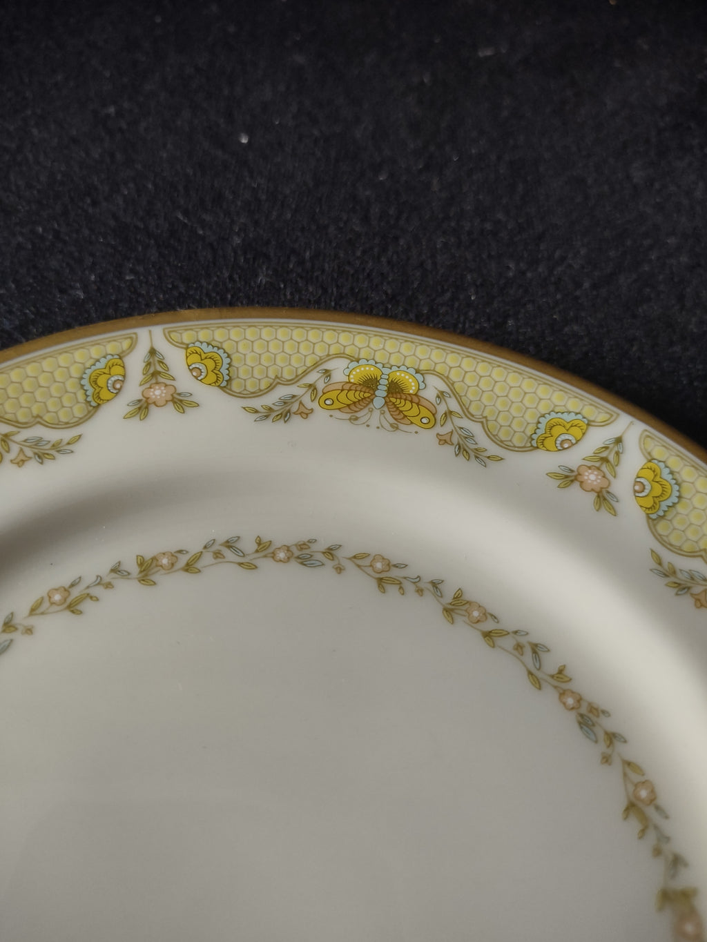 Vintage Gorham Fine China USA Set/5 Bread Butter Plates Yellow Floral [6786]