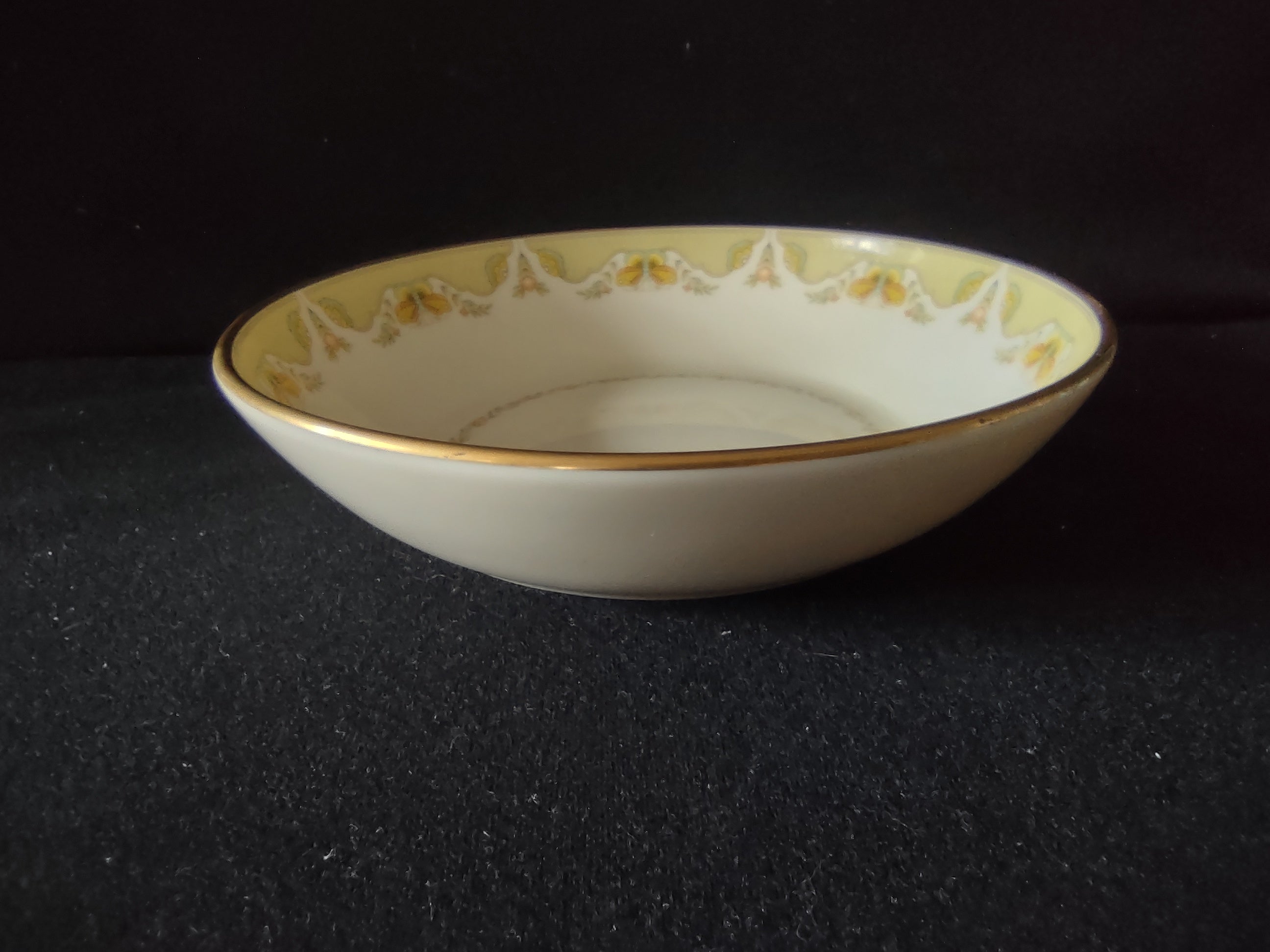 Vintage Gorham Fine China Yellow Gold Floral Soup Cereal Bowl 8" [6787]