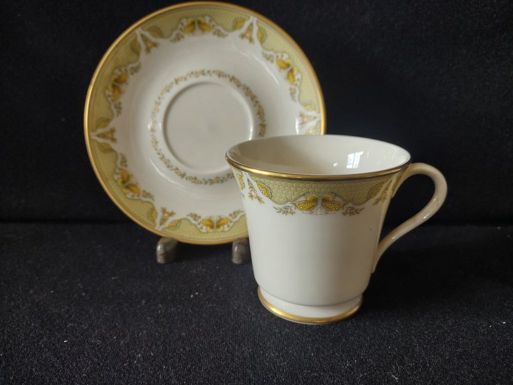 Vintage Gorham Fine China Cup & Saucer Set of 3 Gold Floral [6788]