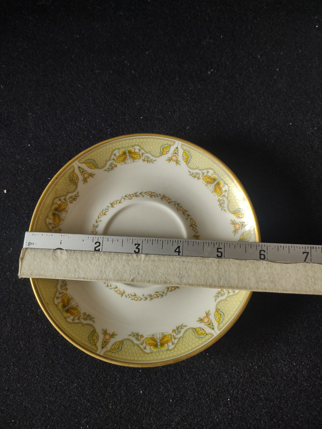 Vintage Gorham Fine China Cup & Saucer Set of 3 Gold Floral [6788]
