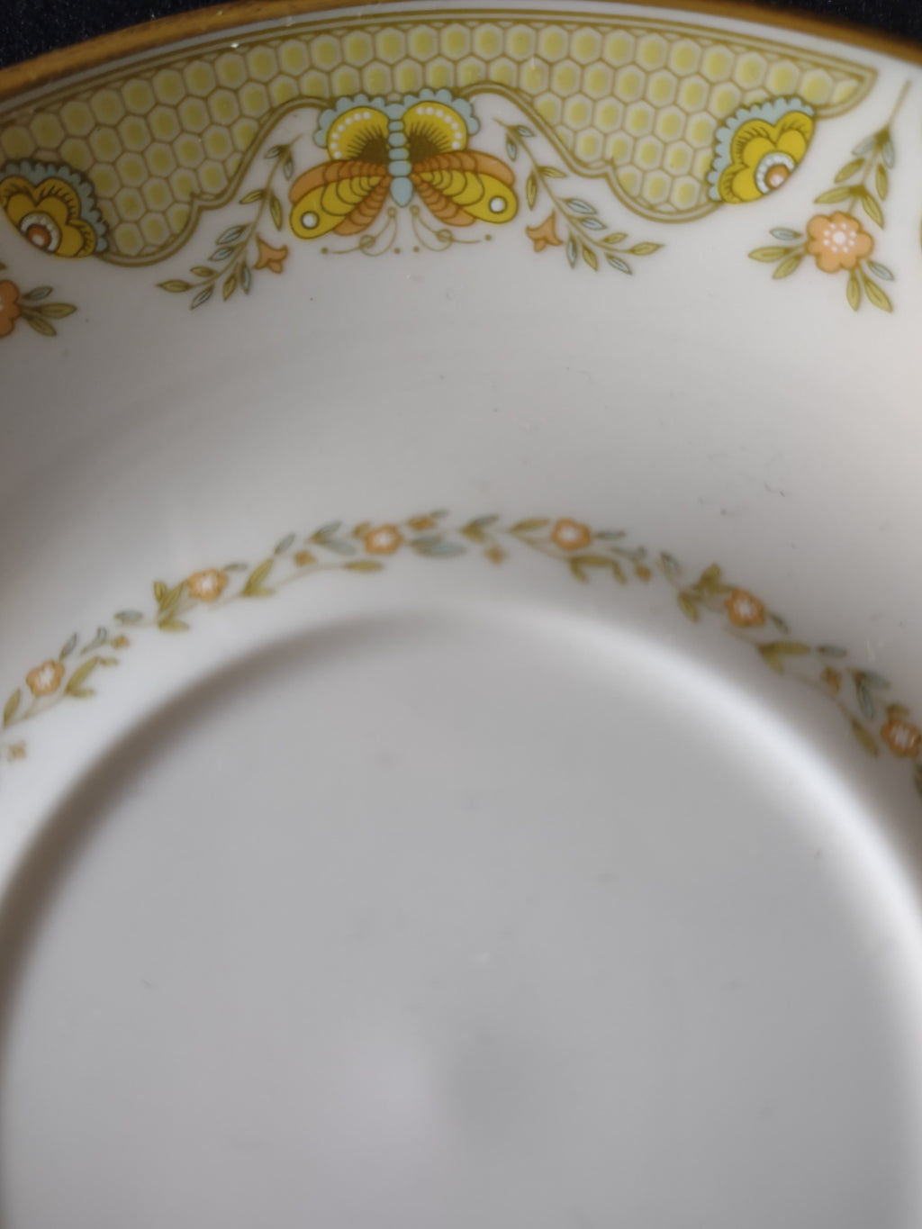 Vintage Gorham Fine China Cup & Saucer Set of 3 Gold Floral [6788]