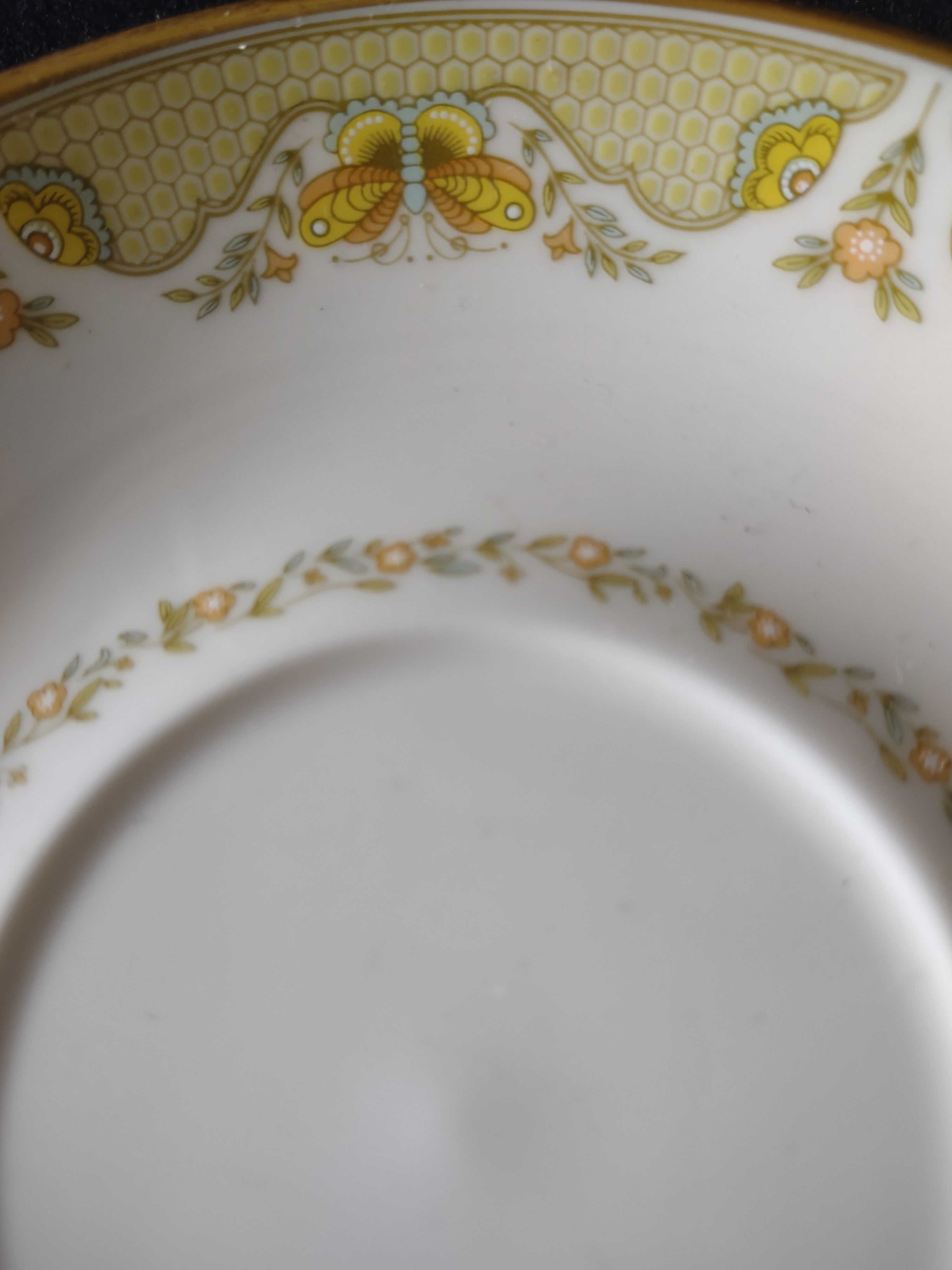 Vintage Gorham Fine China Cup & Saucer Set of 3 Gold Floral [6788]