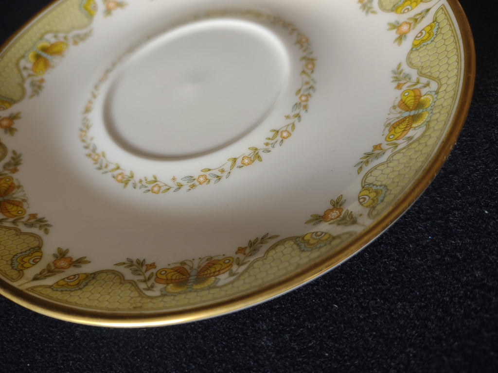 Vintage Gorham Fine China Cup & Saucer Set of 3 Gold Floral [6788]