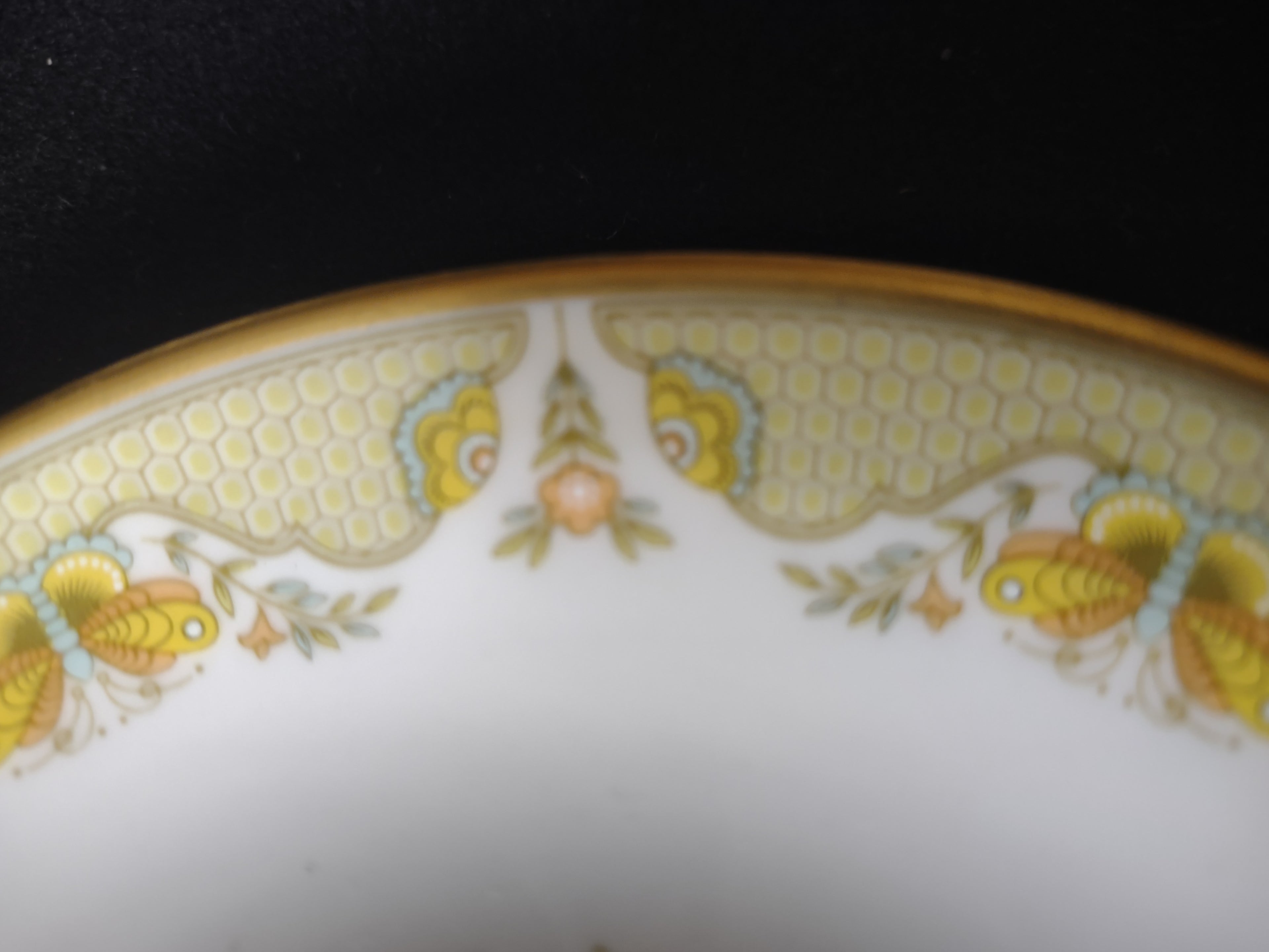 Vintage Gorham Fine China Cup & Saucer Set of 3 Gold Floral [6788]