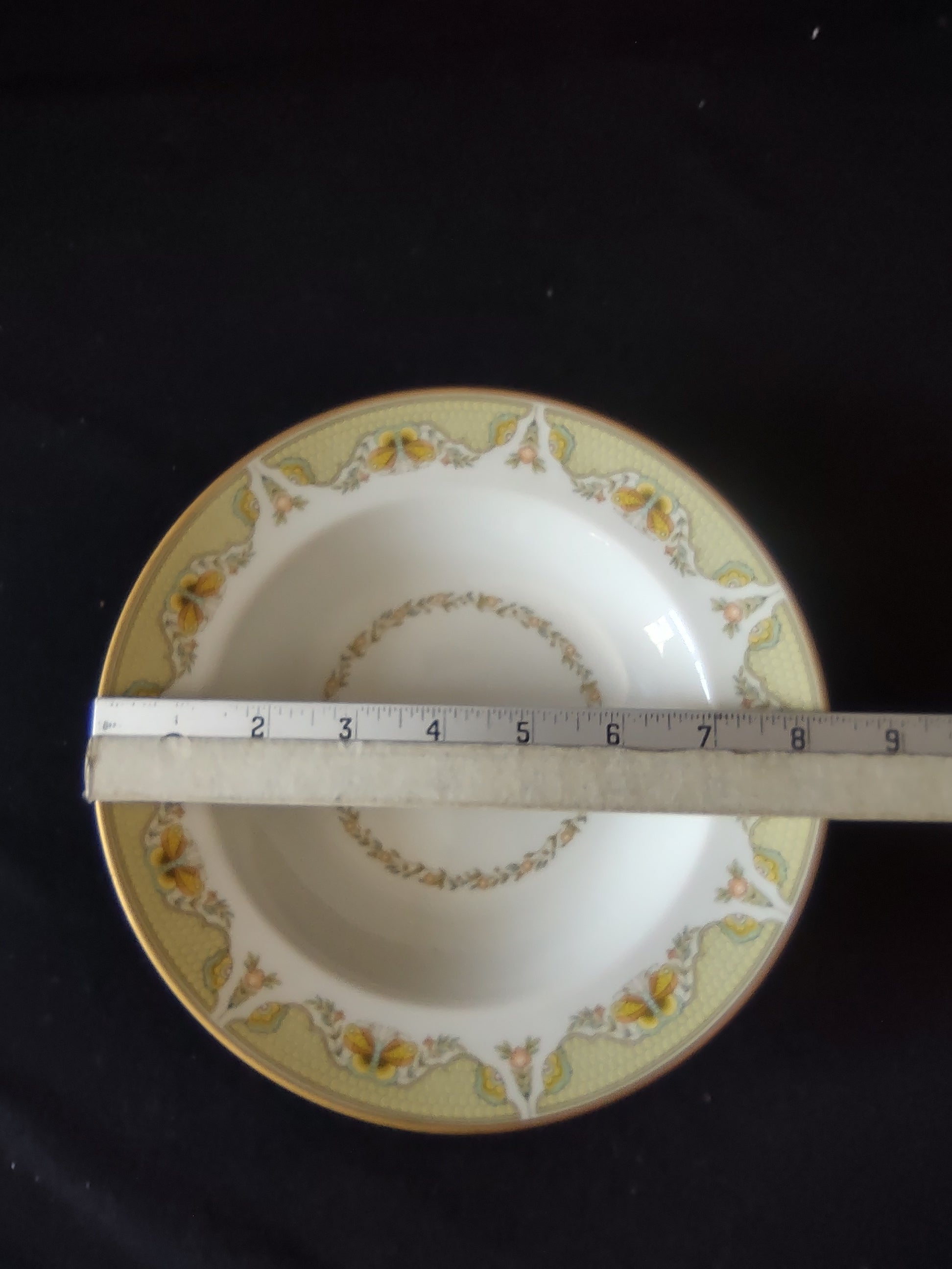 Vintage Gorham Fine China Rimmed Soup Bowl Yellow Floral [6789]