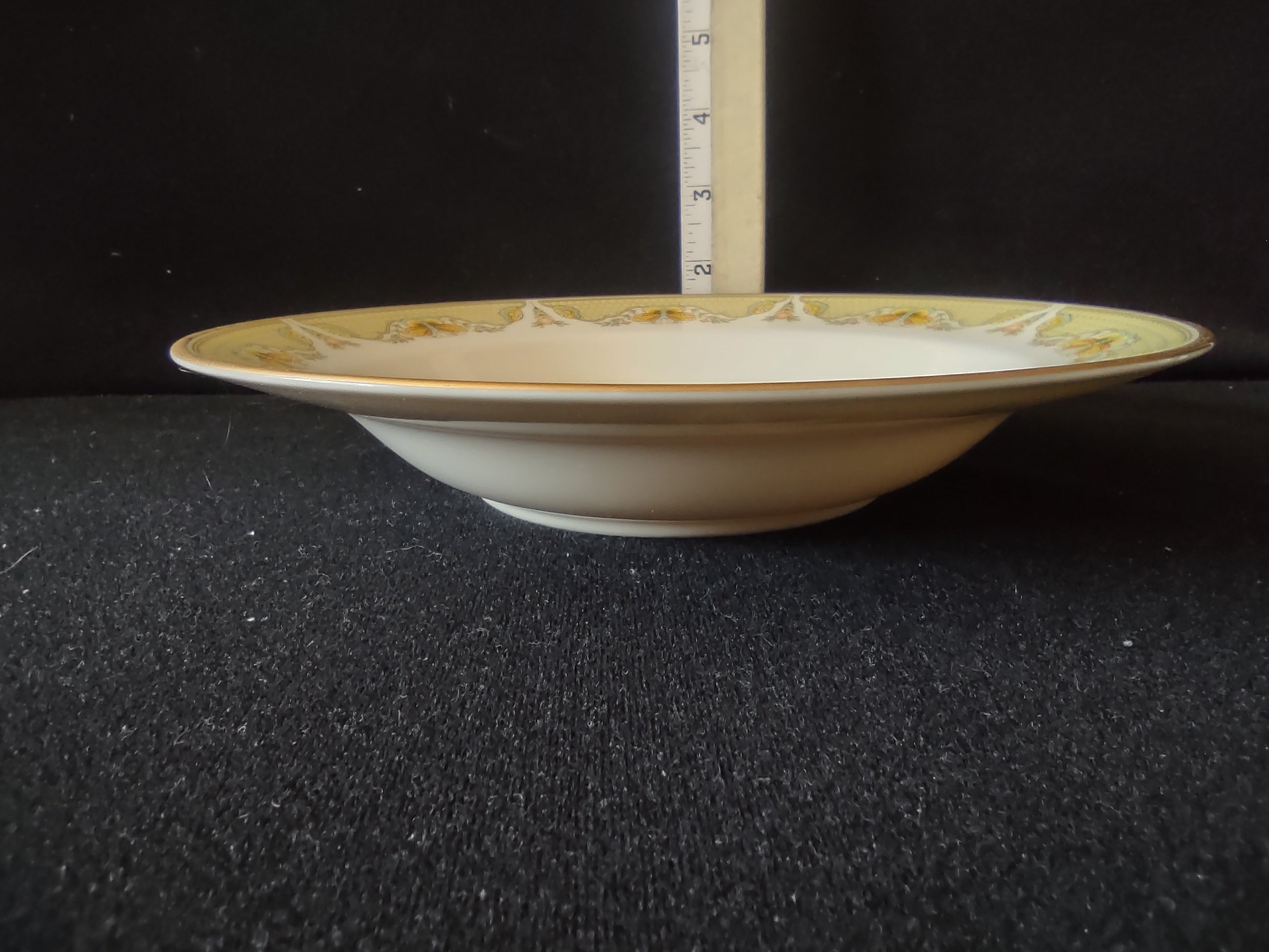 Vintage Gorham Fine China Rimmed Soup Bowl Yellow Floral [6789]