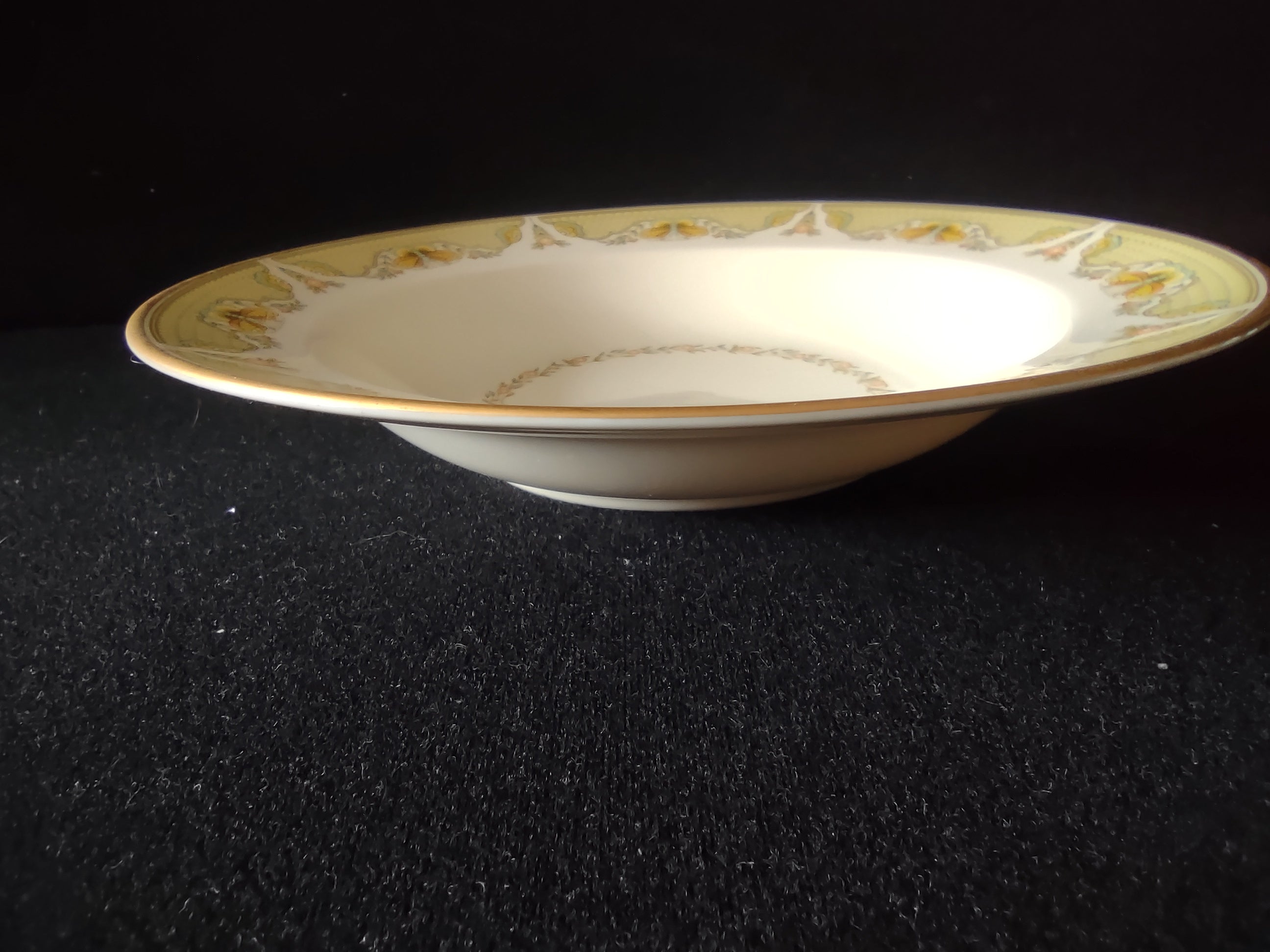 Vintage Gorham Fine China Rimmed Soup Bowl Yellow Floral [6789]