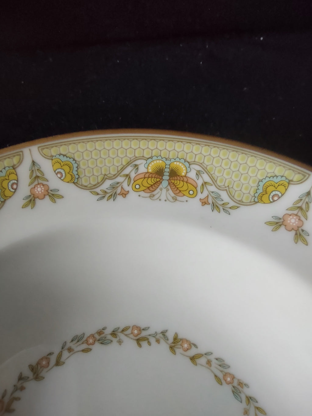Vintage Gorham Fine China Rimmed Soup Bowl Yellow Floral [6789]