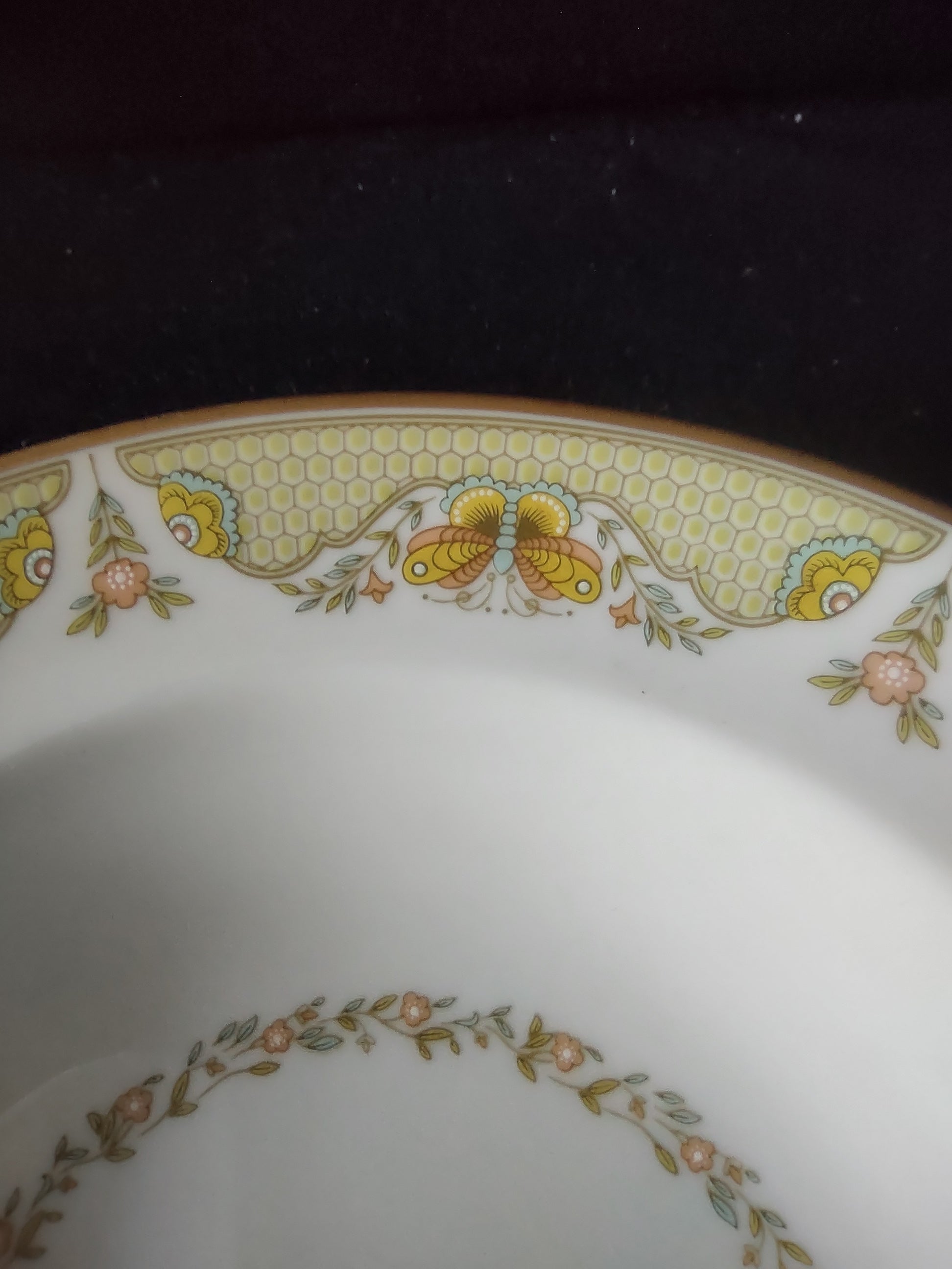 Vintage Gorham Fine China Rimmed Soup Bowl Yellow Floral [6789]