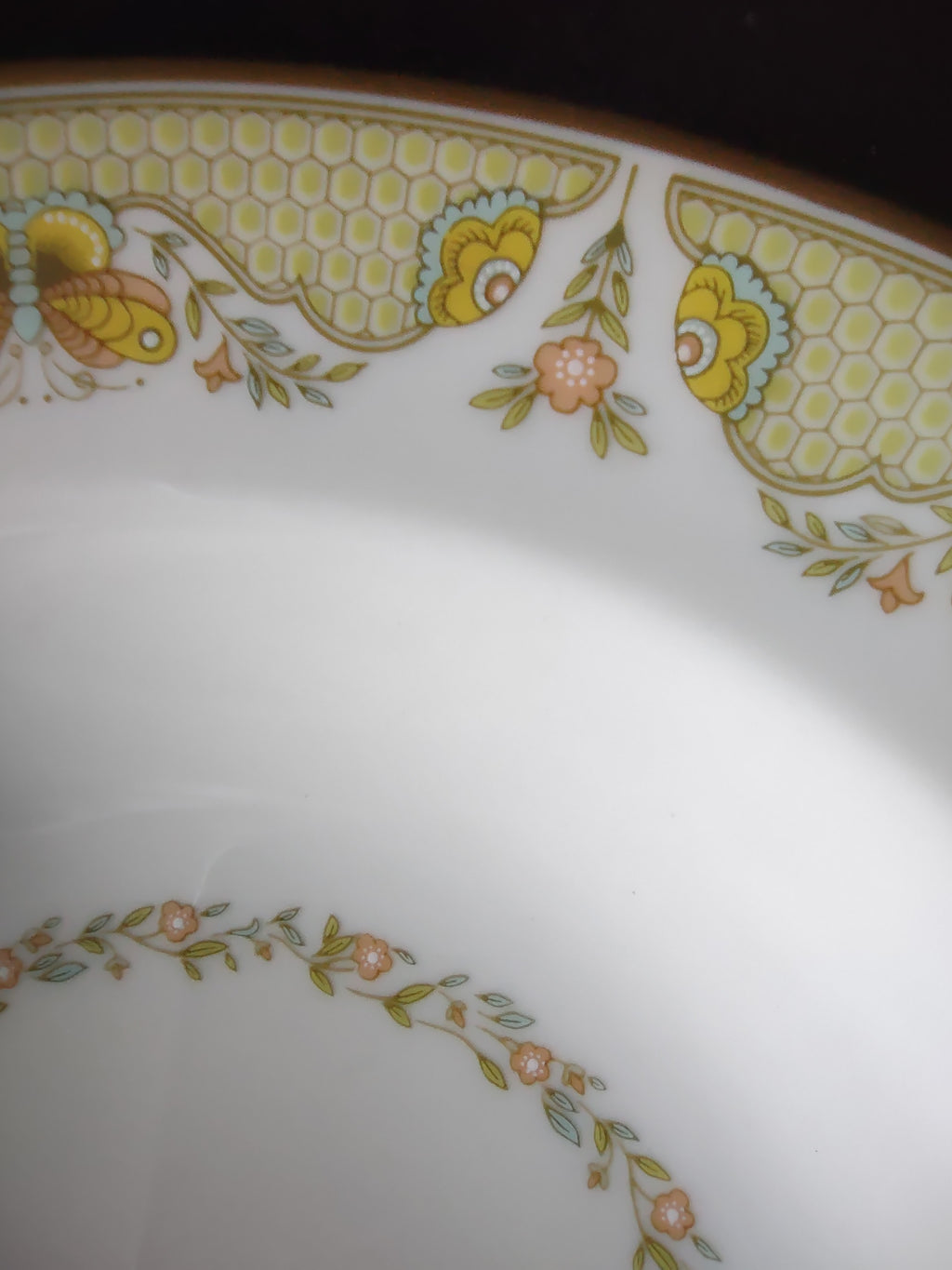 Vintage Gorham Fine China Rimmed Soup Bowl Yellow Floral [6789]