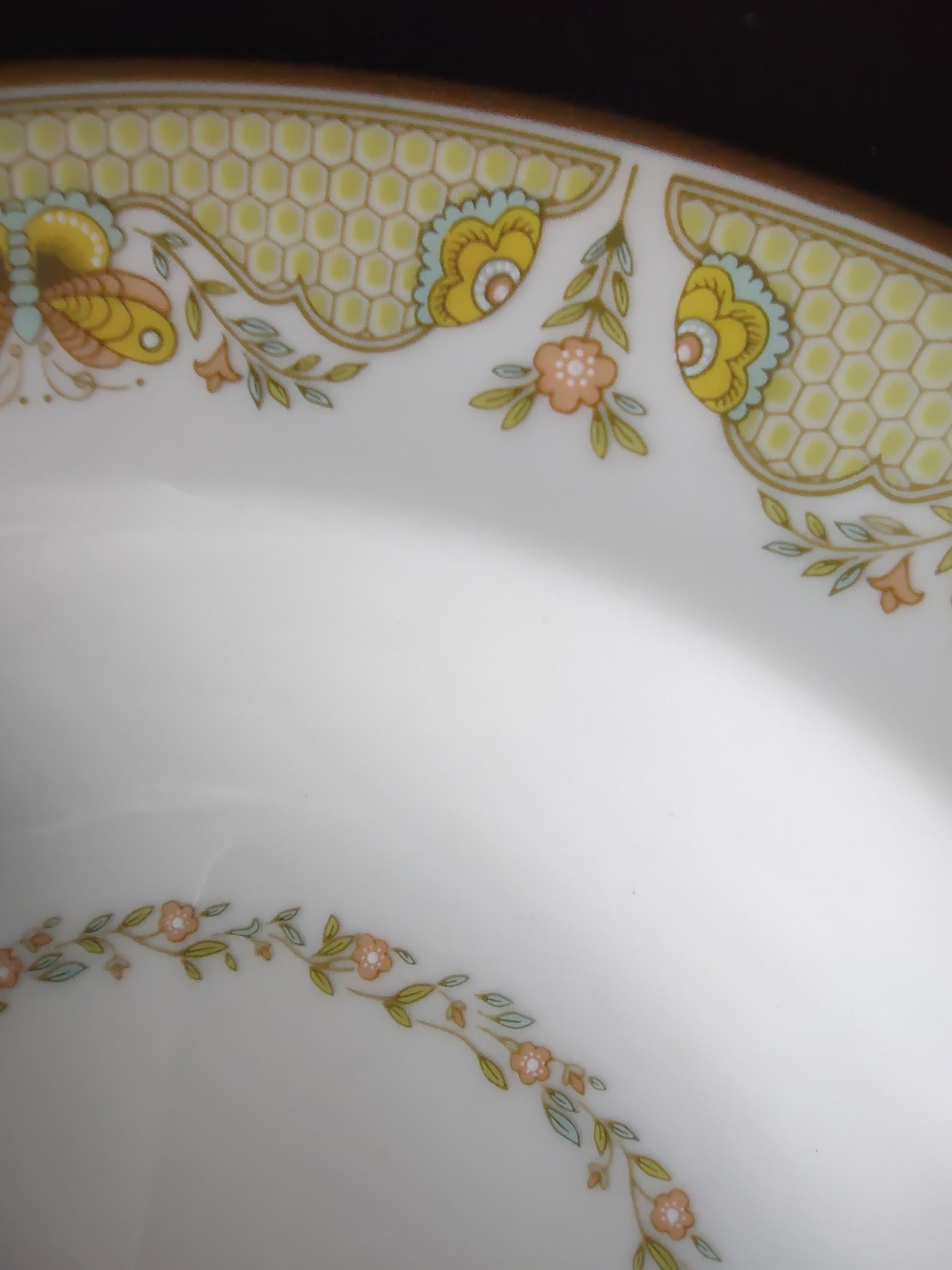 Vintage Gorham Fine China Rimmed Soup Bowl Yellow Floral [6789]