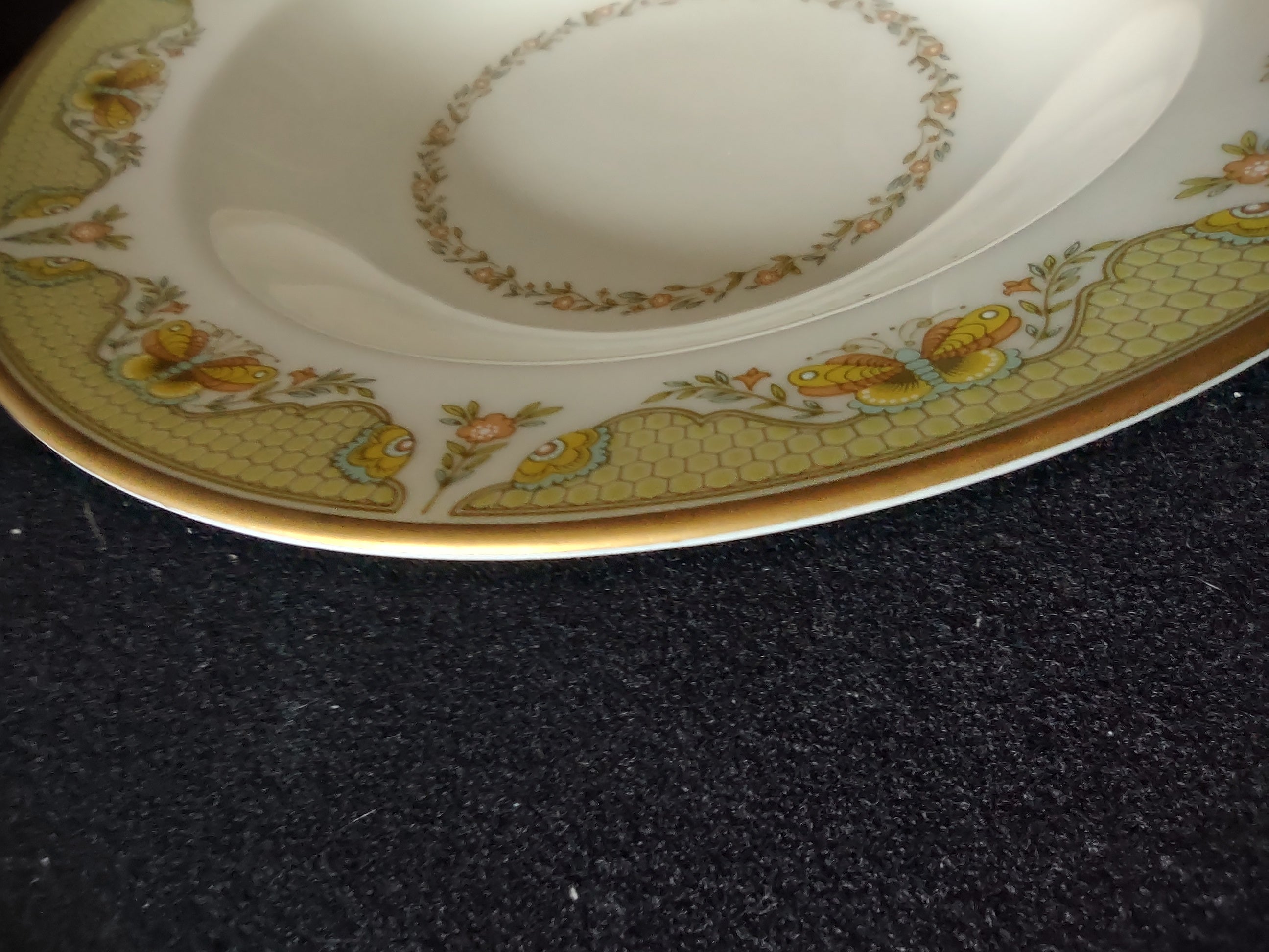 Vintage Gorham Fine China Rimmed Soup Bowl Yellow Floral [6789]