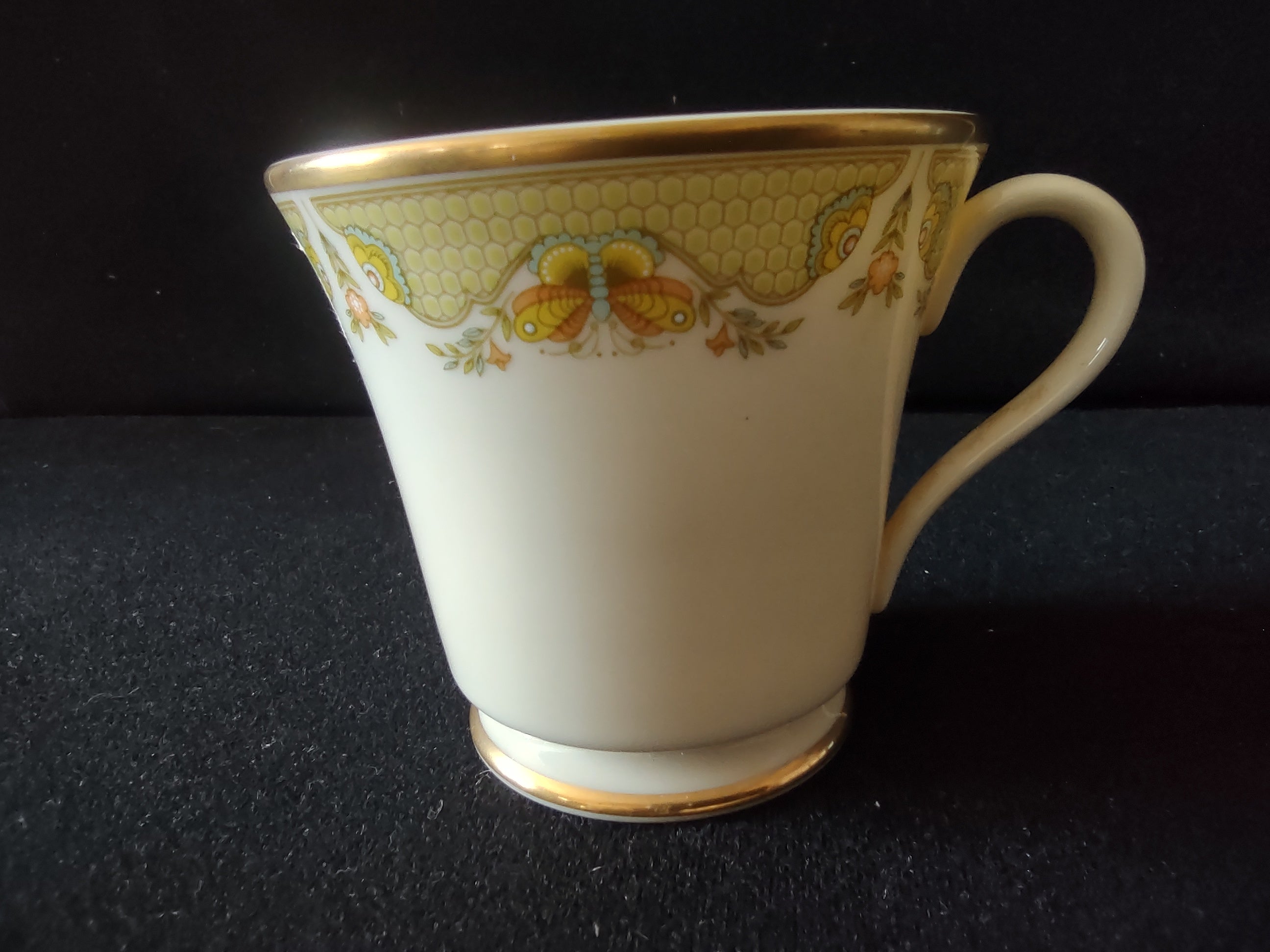 Vintage Gorham Fine China Set/3 Teacups Yellow Floral [6791]