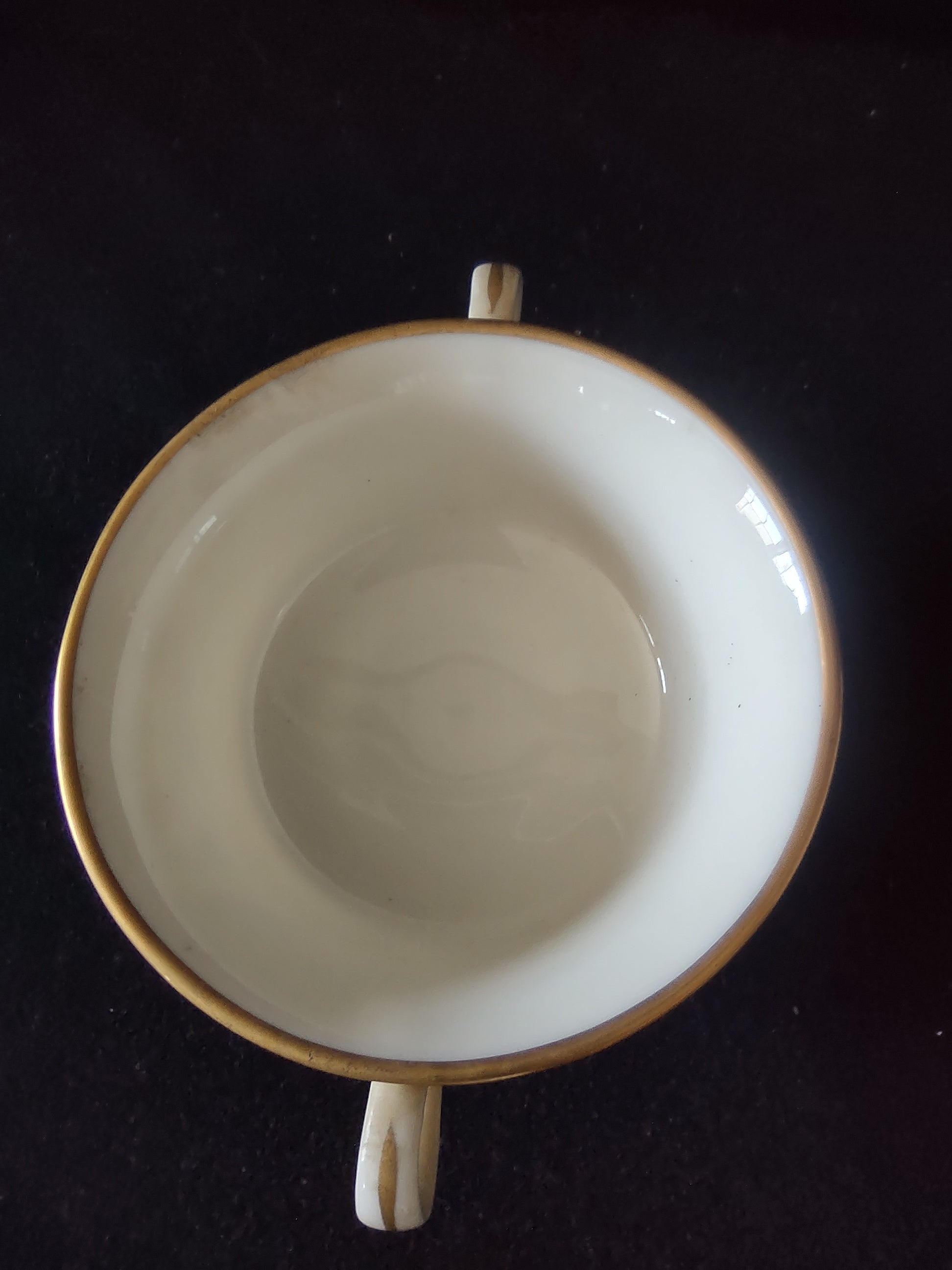 Vintage Gorham Bouillon Cream Soup Cup Saucer Set/2 Yellow Floral [6790]
