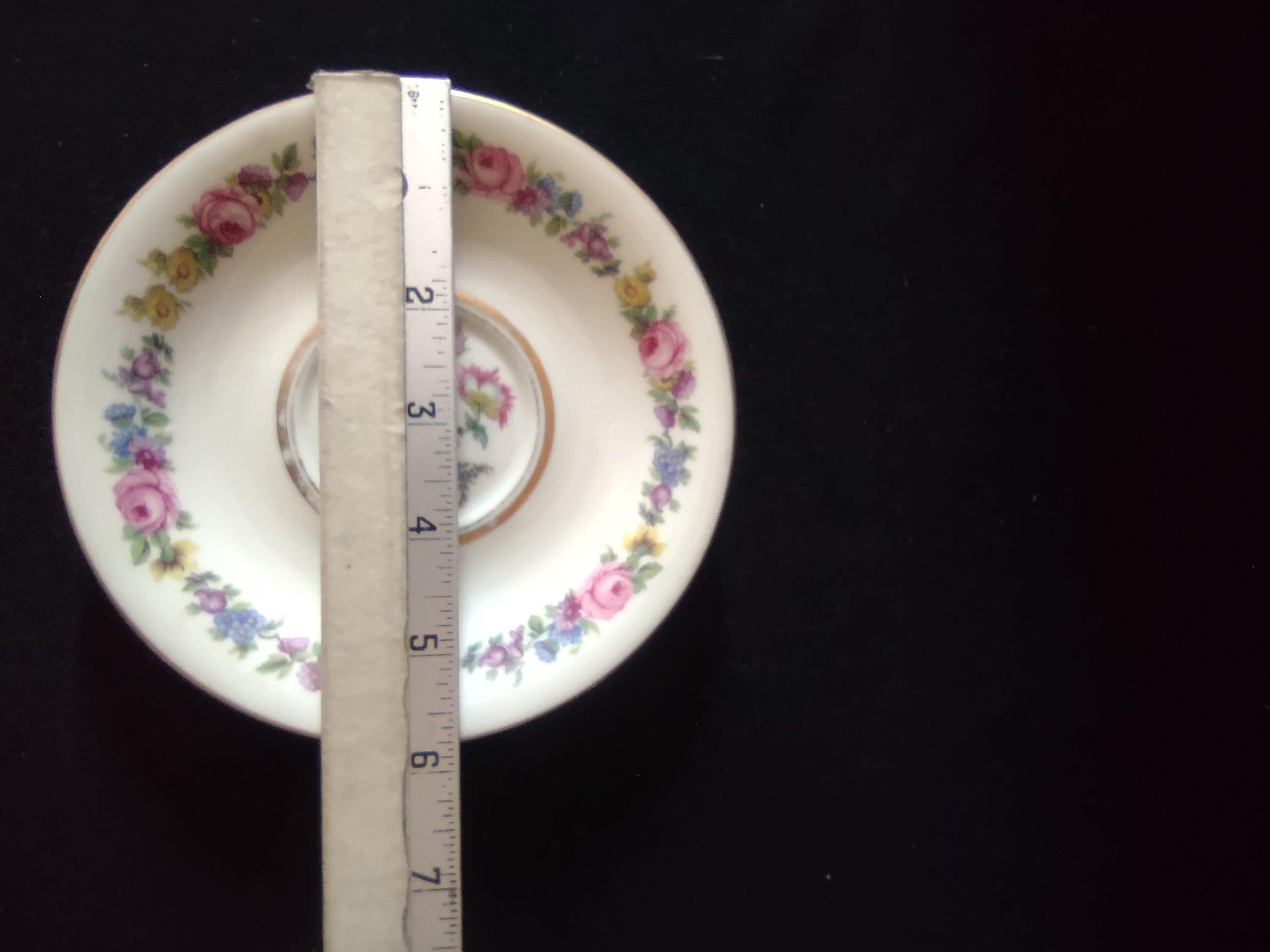 Vintage Castleton Manor Saucer Floral Garland Gold Trim [6792]