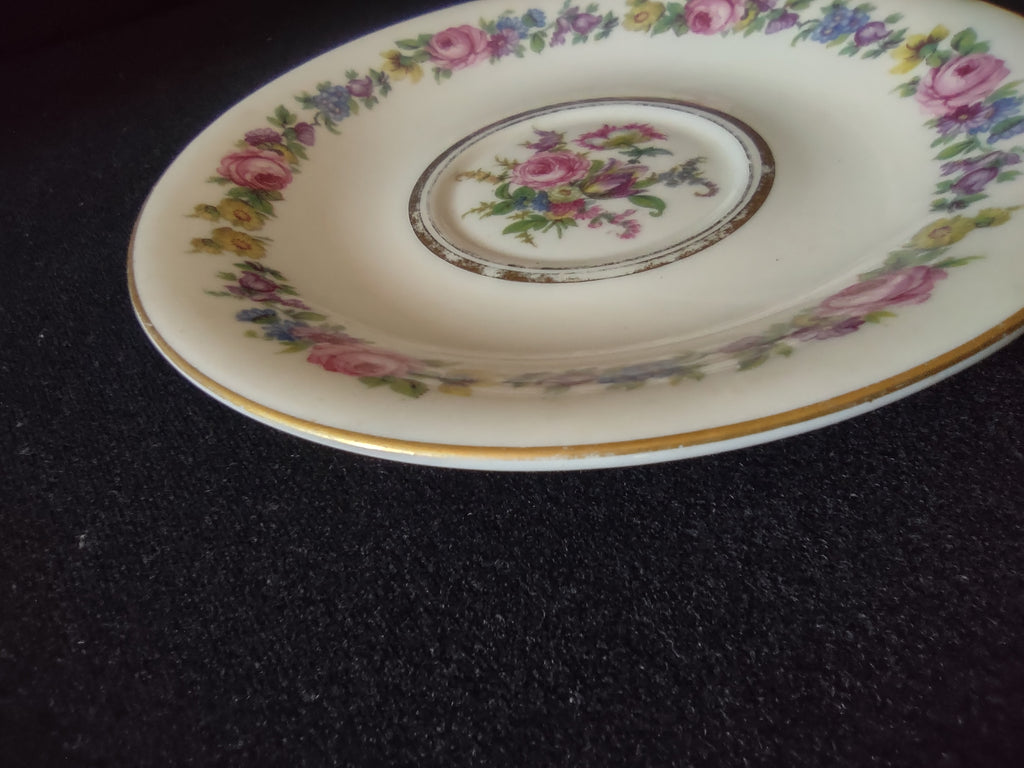 Vintage Castleton Manor Saucer Floral Garland Gold Trim [6792]