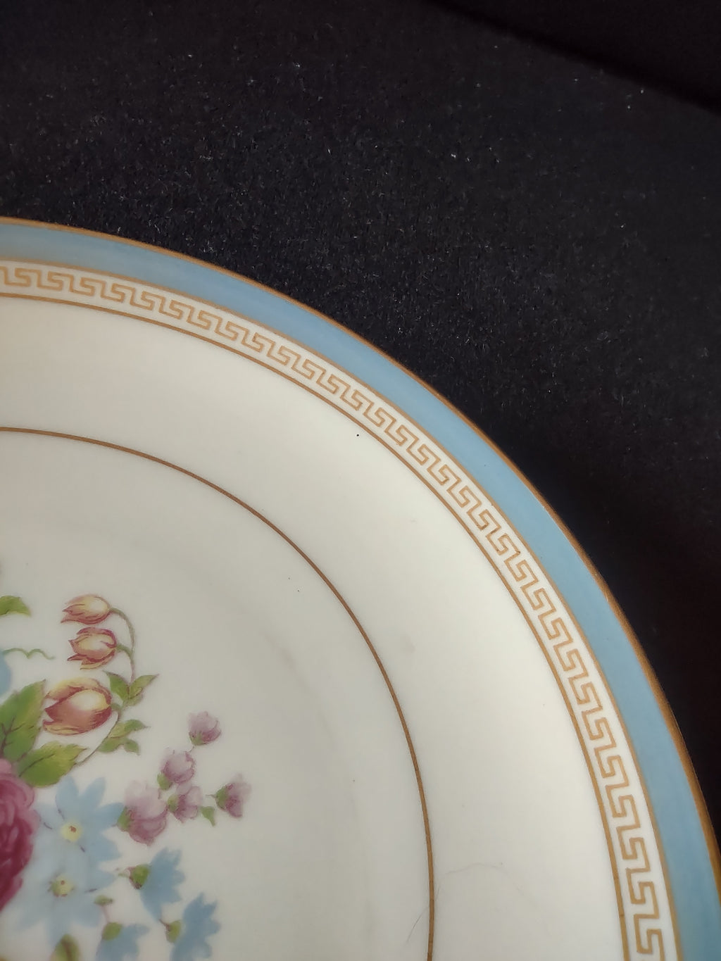 Vintage Lamberton China Blue & Gold Floral Bread Plates Set of 2 [6793]