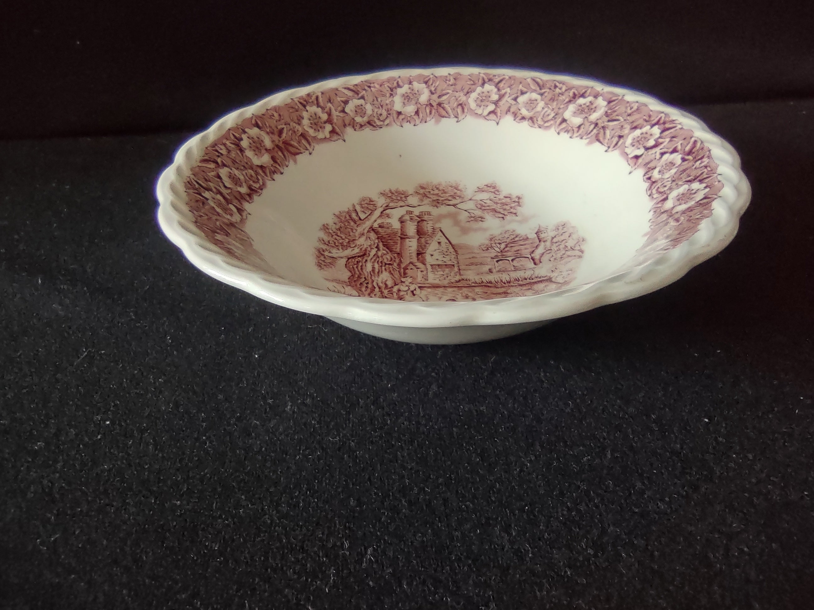 Vintage Franciscan Ironstone Countryside Berry Bowl Purple [6794]
