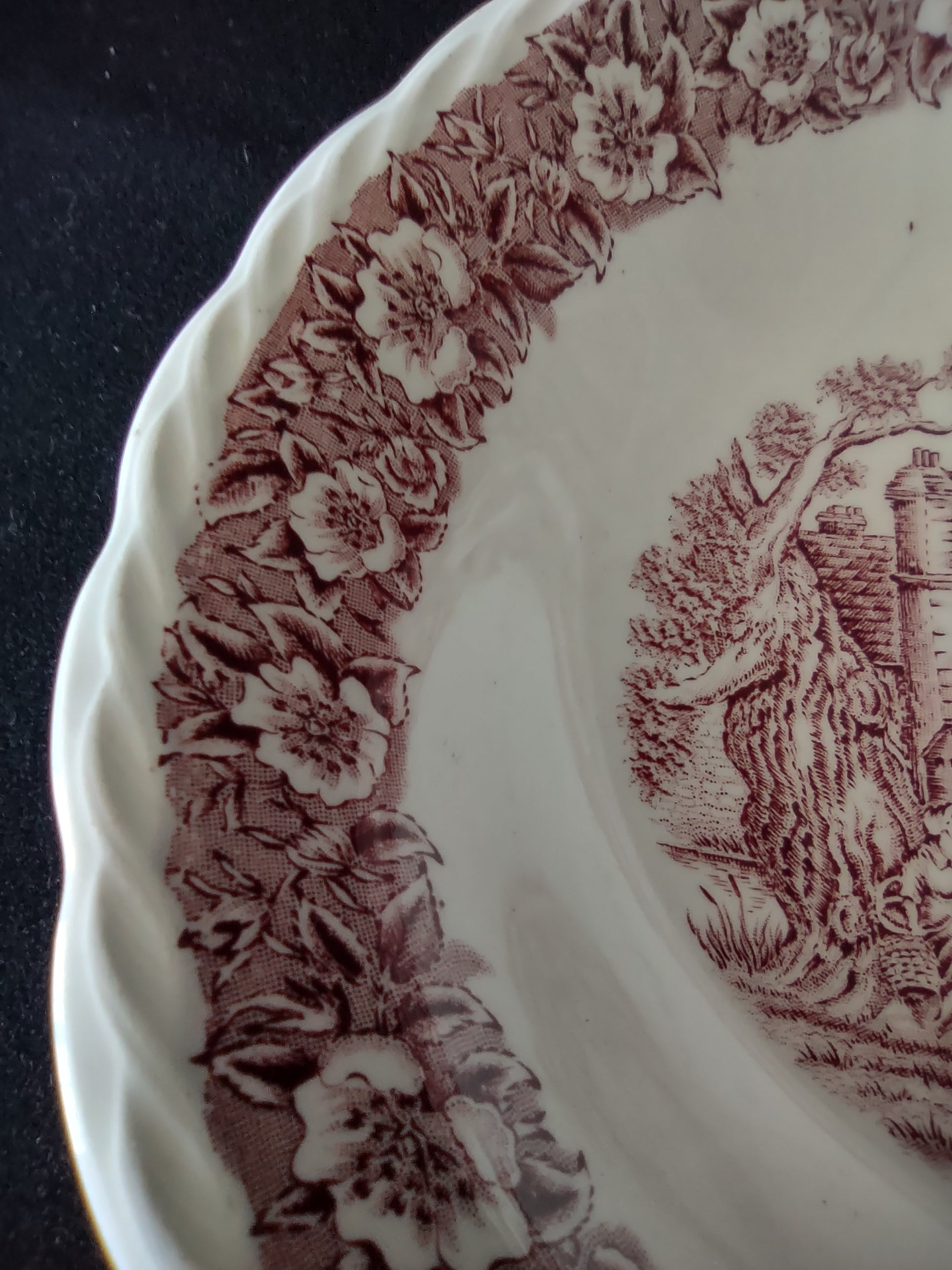 Vintage Franciscan Ironstone Countryside Berry Bowl Purple [6794]