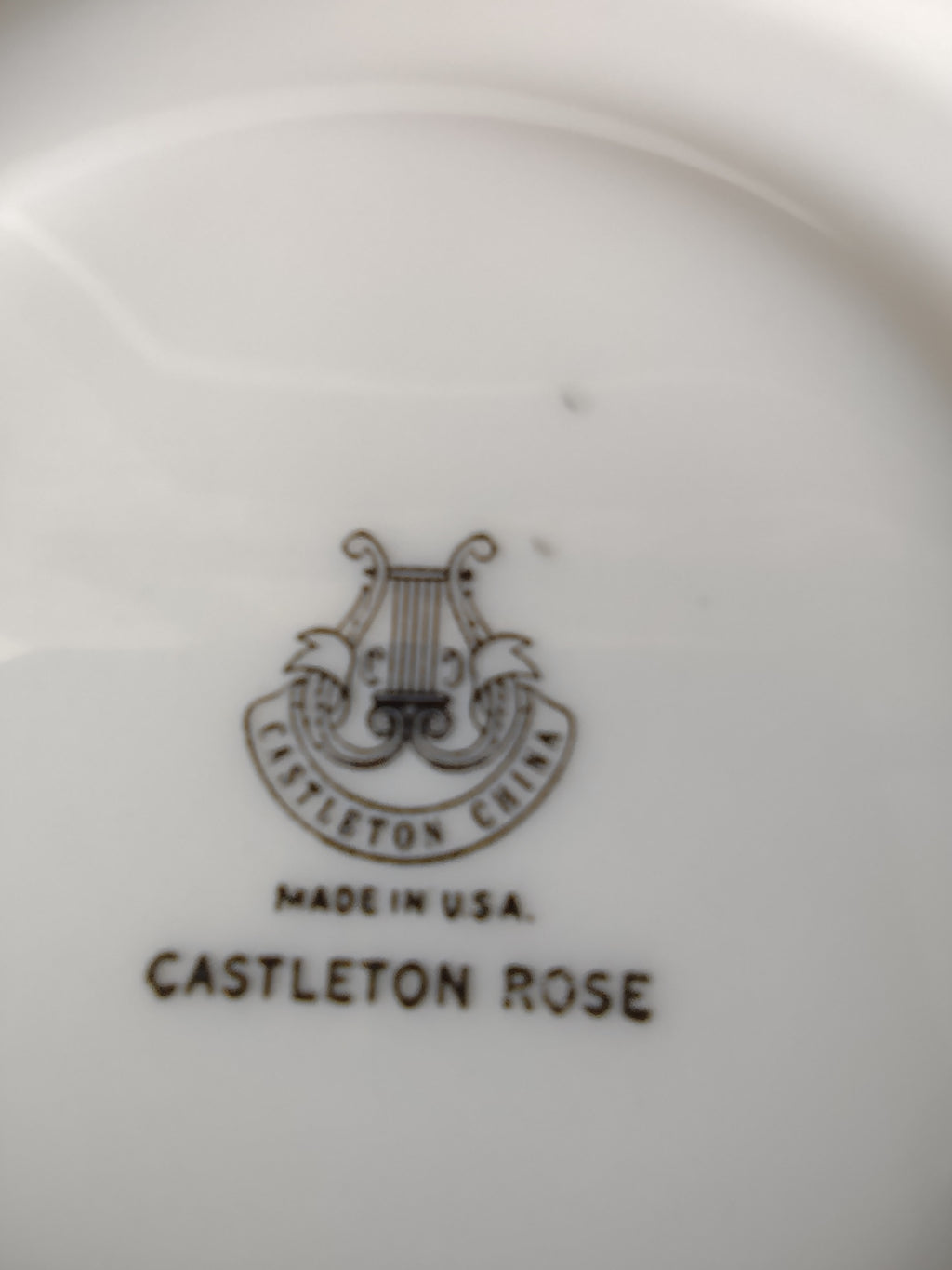 Vintage Castleton China Rose Saucer Pink Roses Gold Beaded Rim USA [6795]