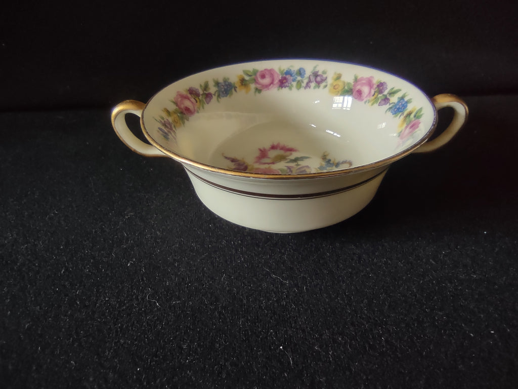 Vintage Castleton China Castleton Manor Cream Soup Bowl Pink Roses [6796]