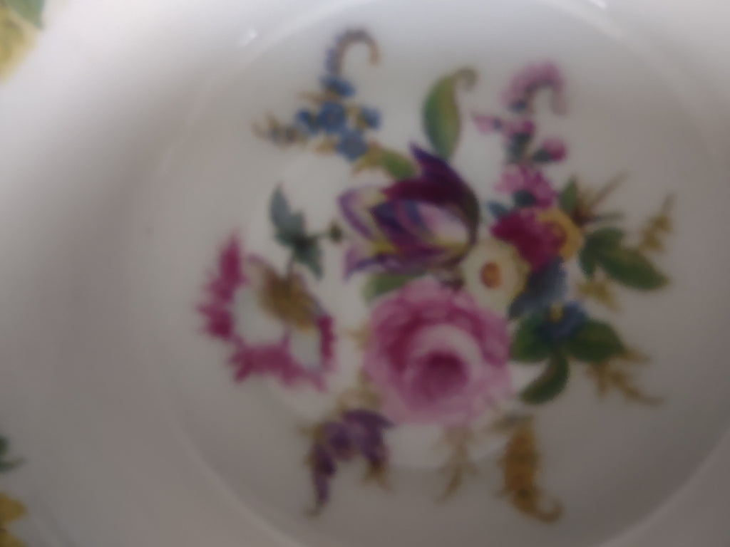 Vintage Castleton China Castleton Manor Cream Soup Bowl Pink Roses [6796]