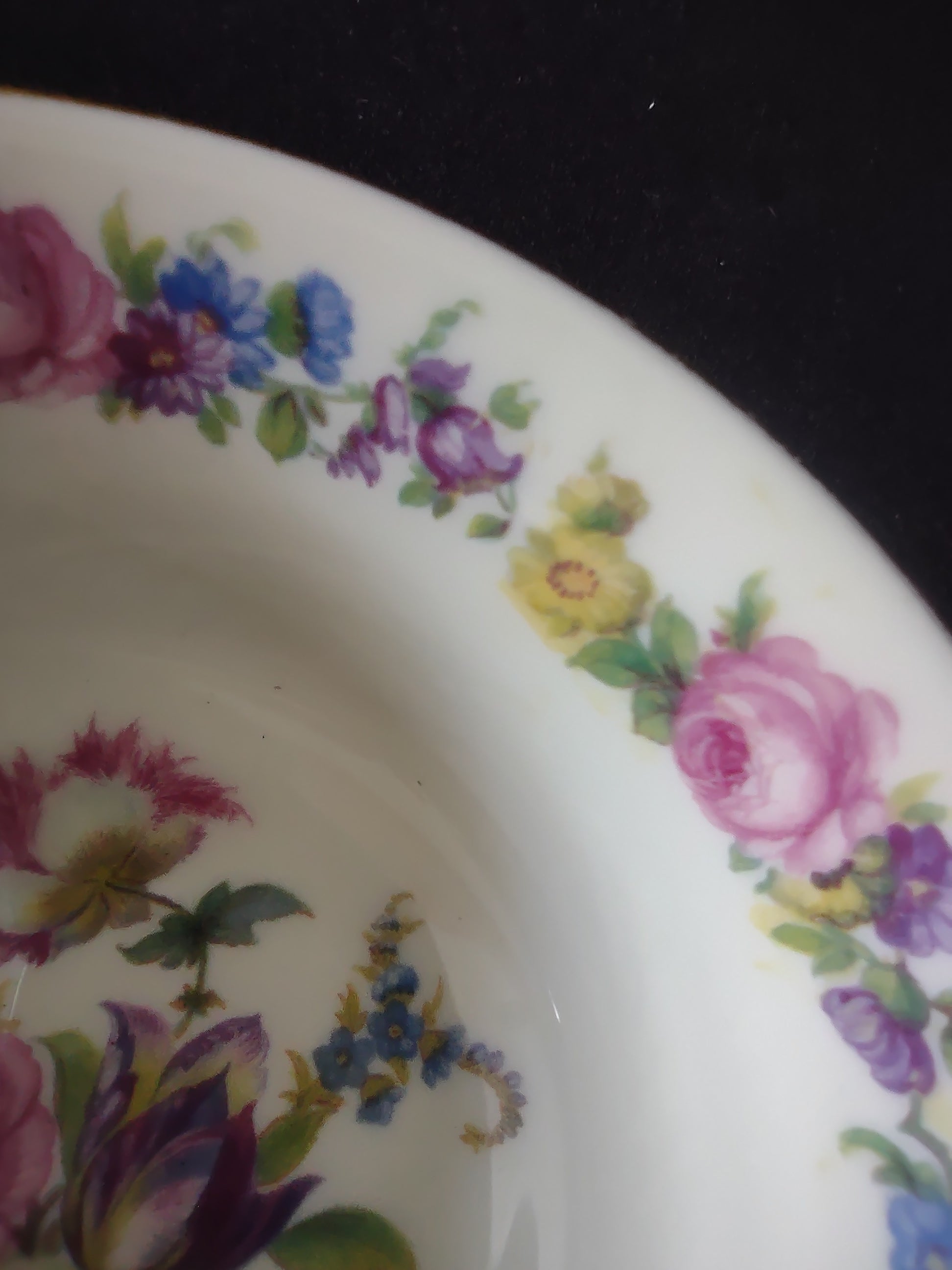 Vintage Castleton China Castleton Manor Cream Soup Bowl Pink Roses [6796]