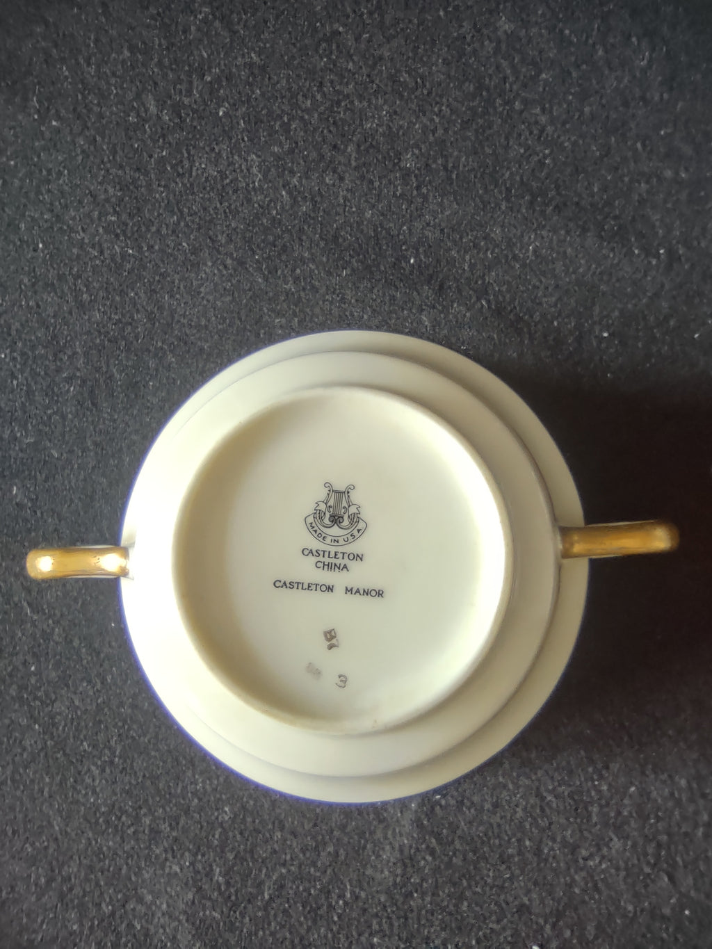 Vintage Castleton China Castleton Manor Cream Soup Bowl Pink Roses [6796]