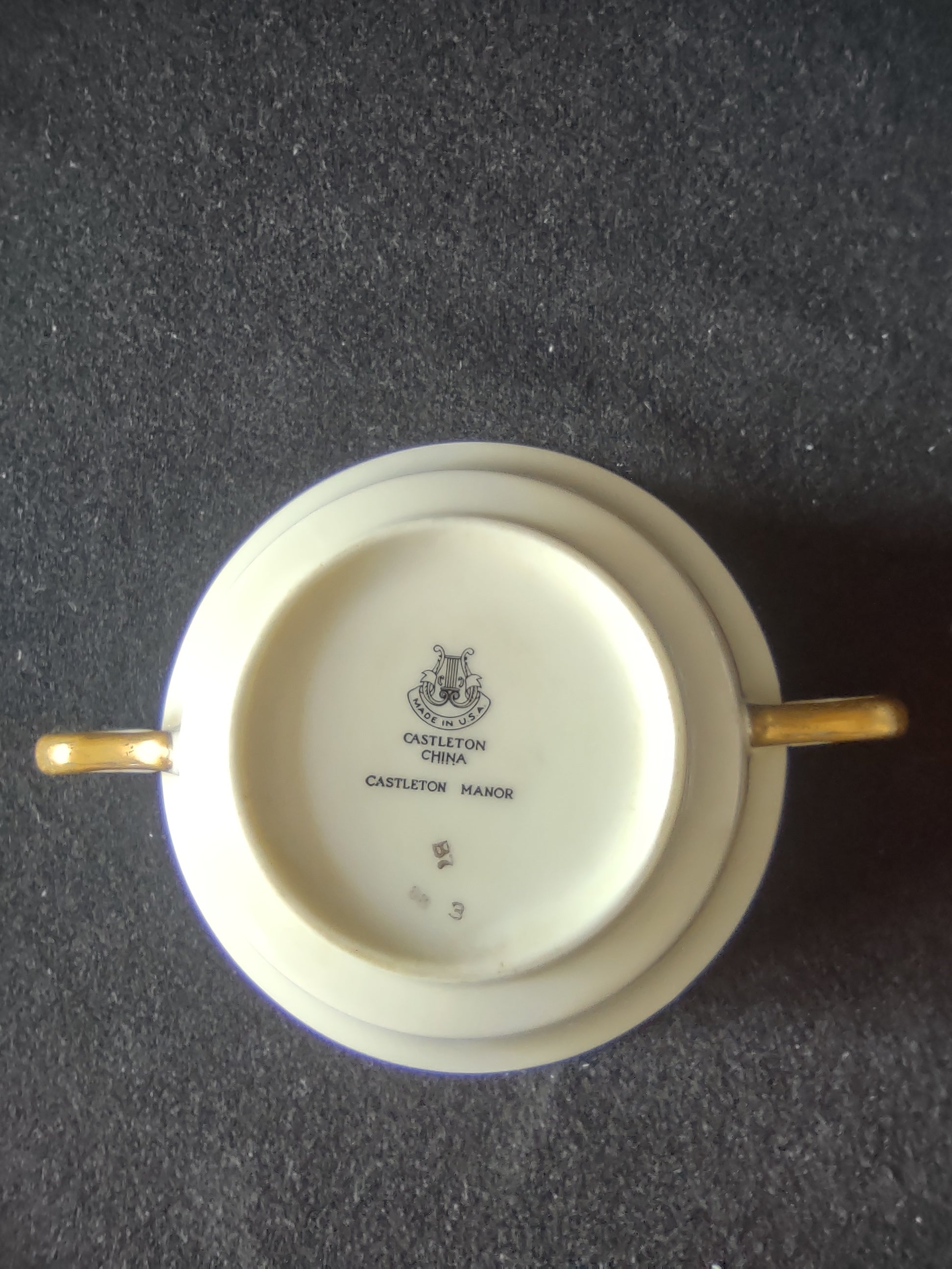 Vintage Castleton China Castleton Manor Cream Soup Bowl Pink Roses [6796]