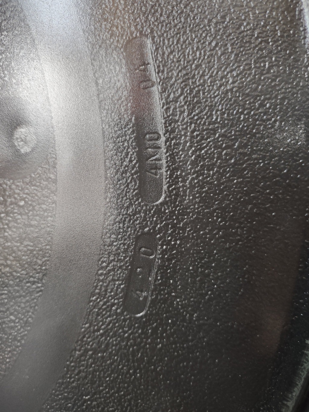 Vintage clear glass microwave turntable plate shown with ruler measuring approximately 16 inches diameter