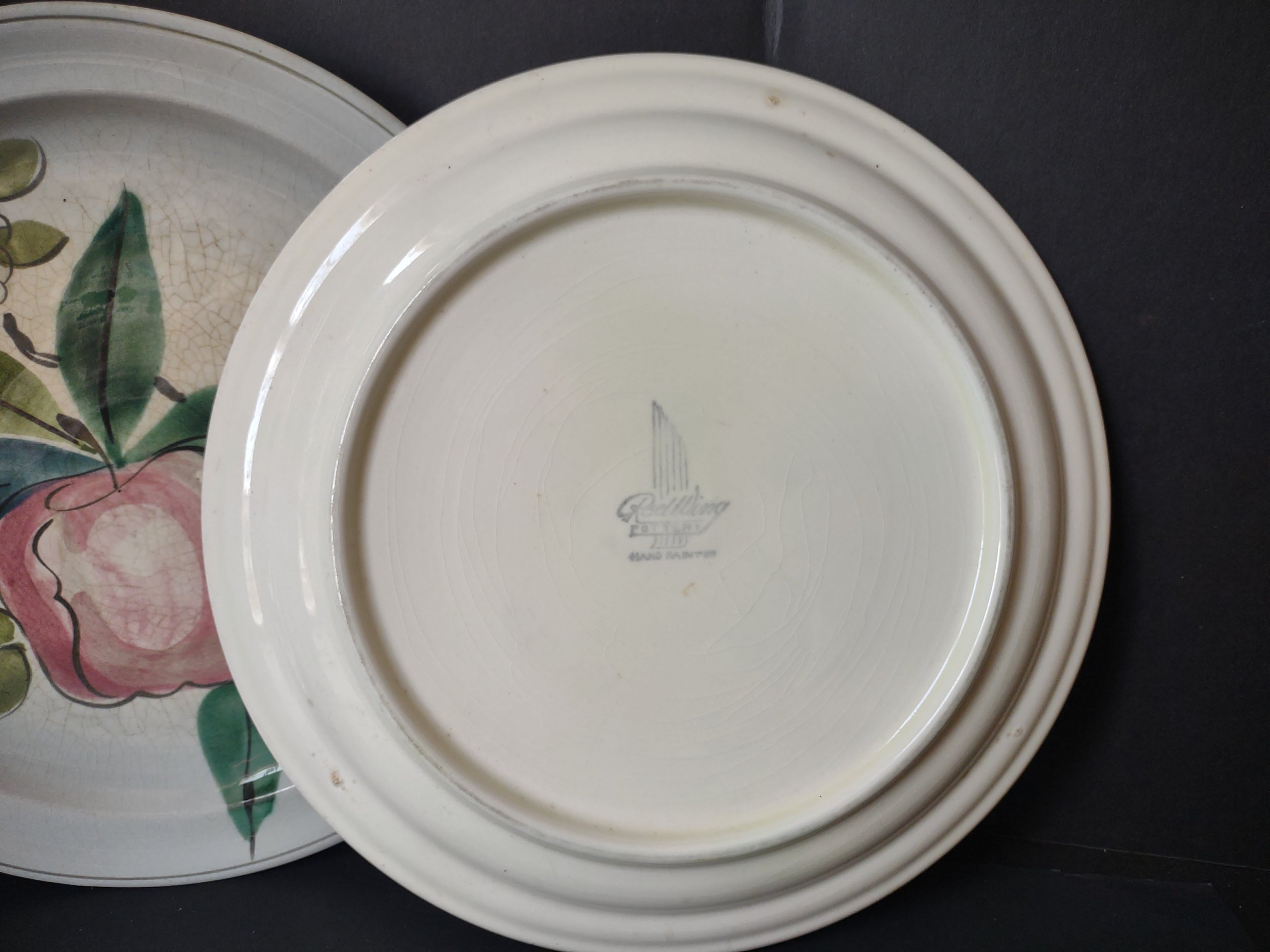 Vintage Blue Ridge Southern Potteries Apple Plate Set of 4 9.5" - pattern detail
