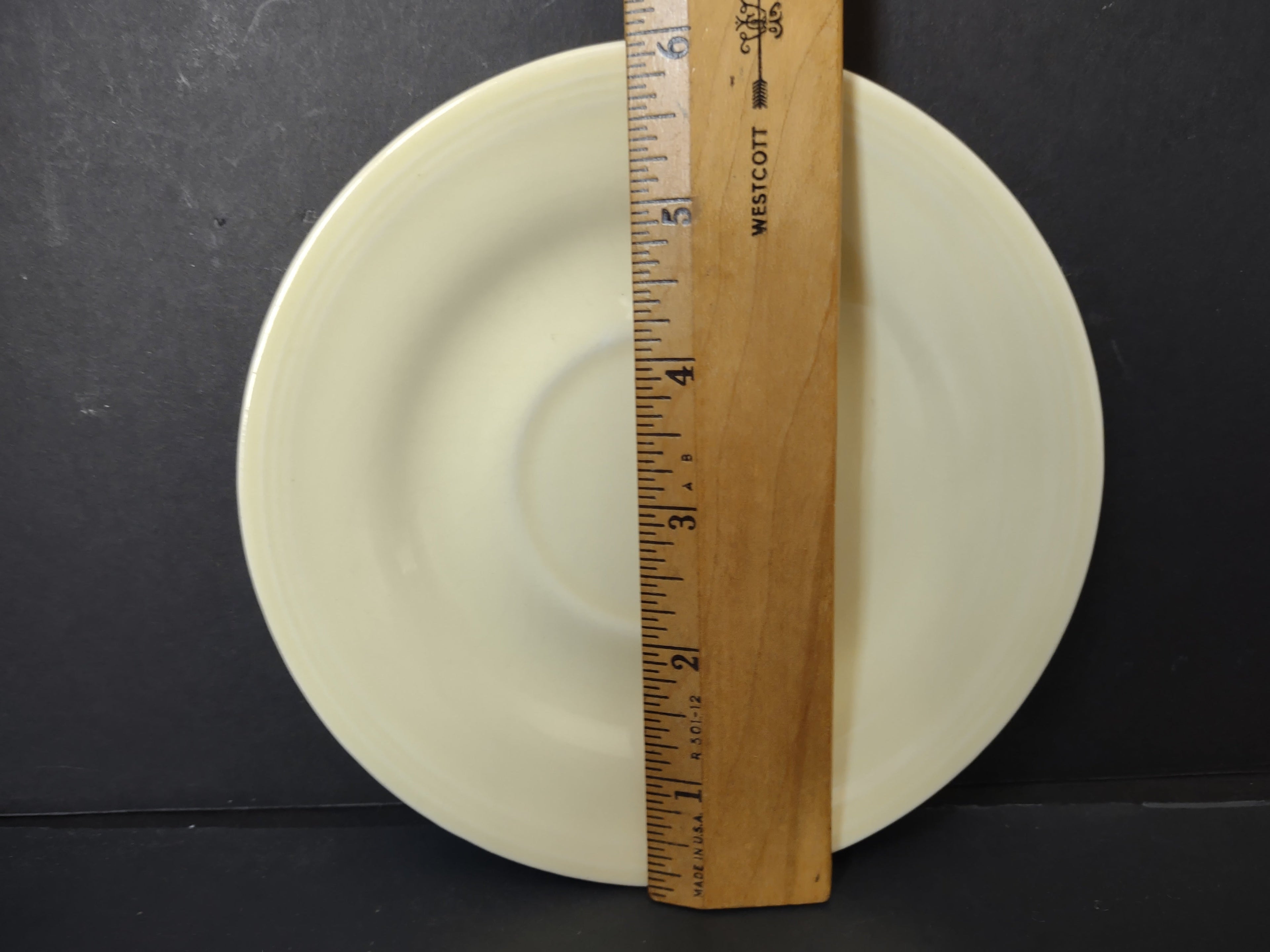 Vintage off-white undecorated plain saucer 5.5" - size measurement