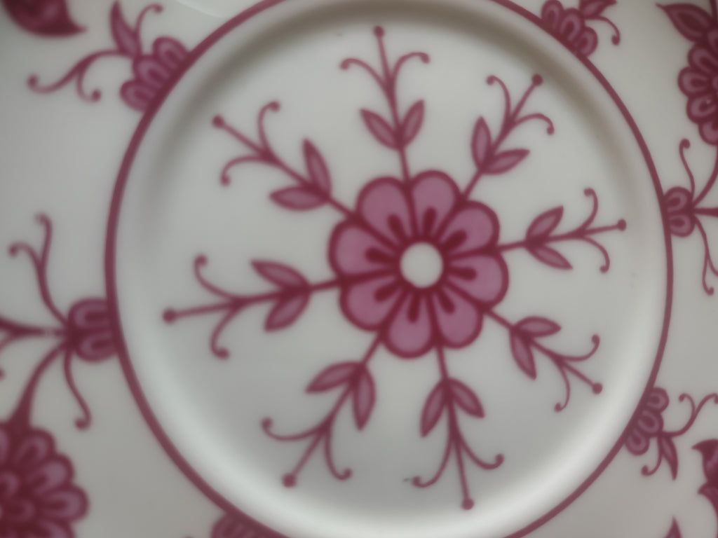Vintage Franciscan Lorraine Maroon Saucer Gold Rim Floral [6808]