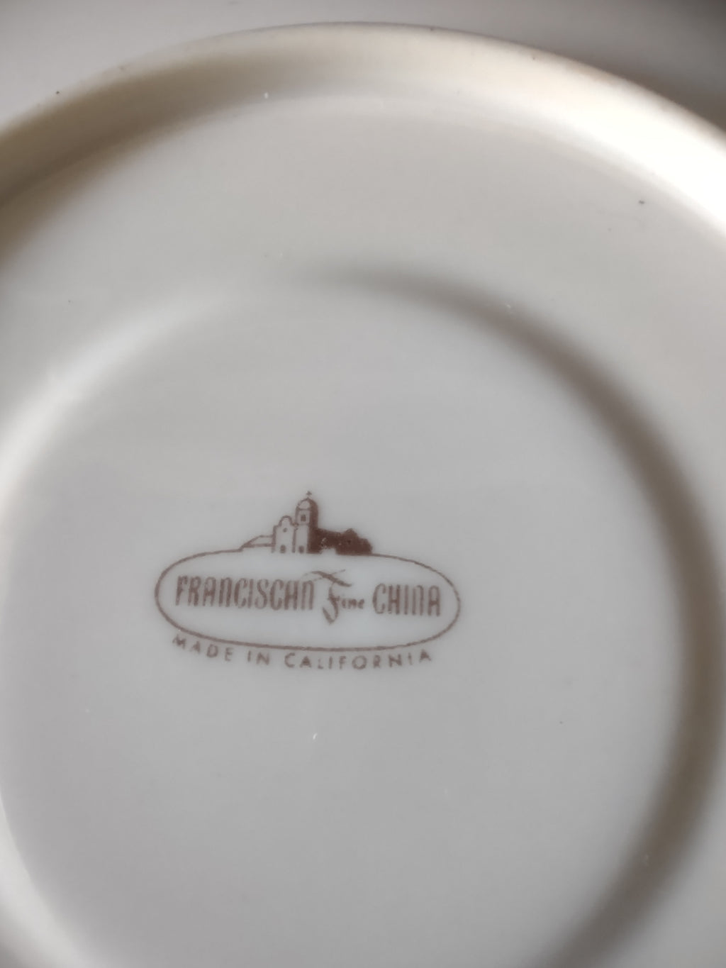 Vintage Franciscan Sandalwood Cup & Saucer Set Platinum Rim [6809]