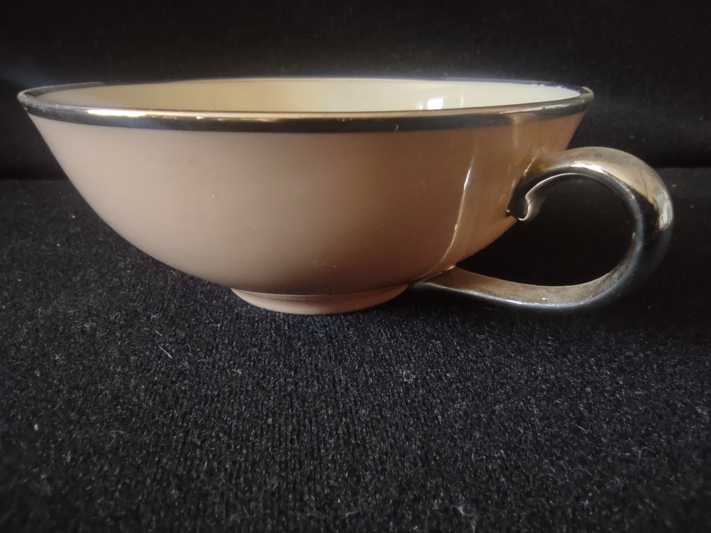 Vintage Franciscan Sandalwood Cup & Saucer Set Platinum Rim [6809]